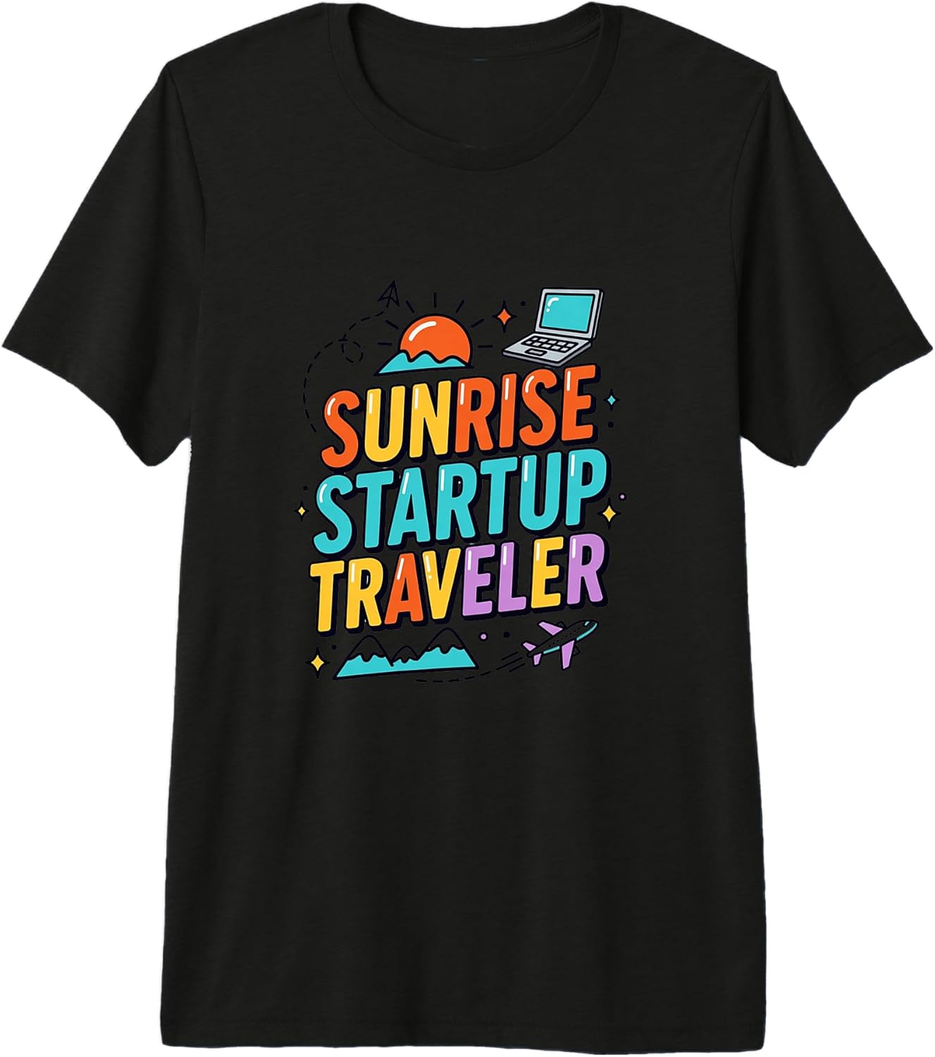 Sunrise Startup Traveler Design - Adult & Kids T-Shirts, Sweatshirts & Hoodies apparel design preview 1