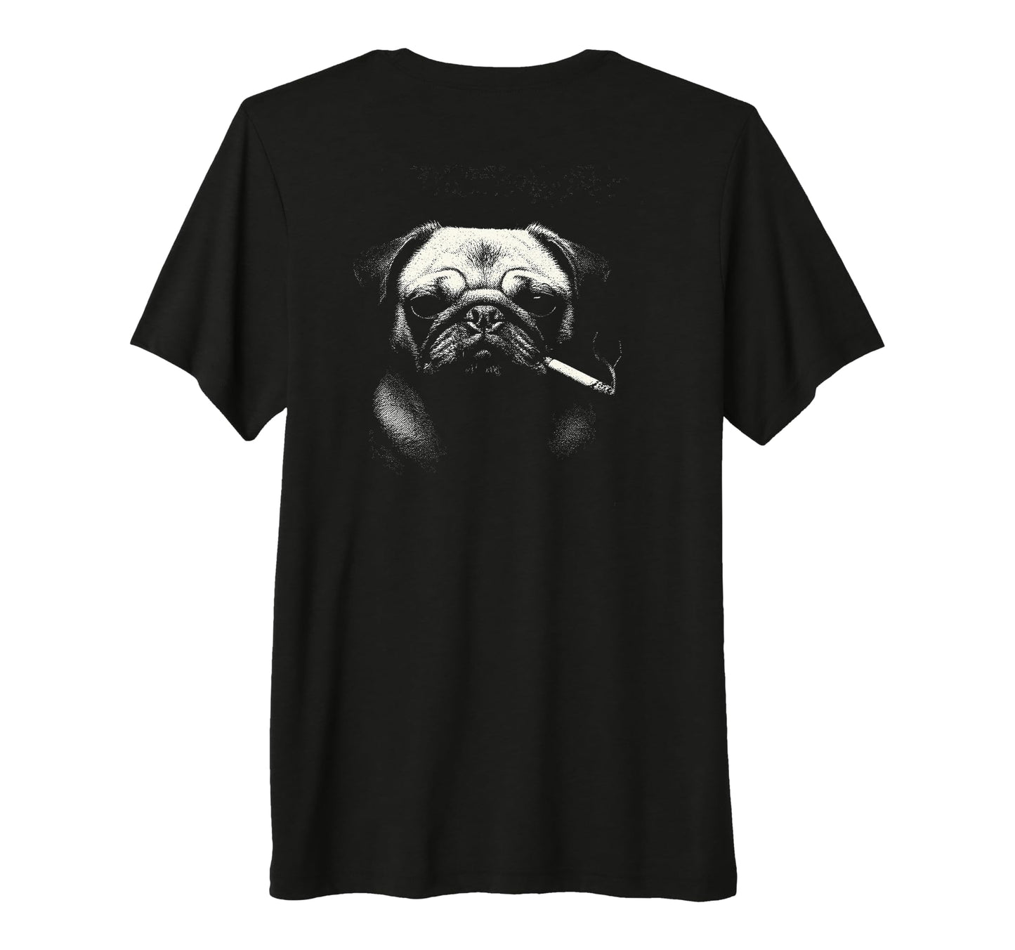 Pug Smoking Cigarette Y2K Grunge T-Shirt - Fun Novelty Design for Adults - T-Shirt, Sweatshirt, Hoodie
