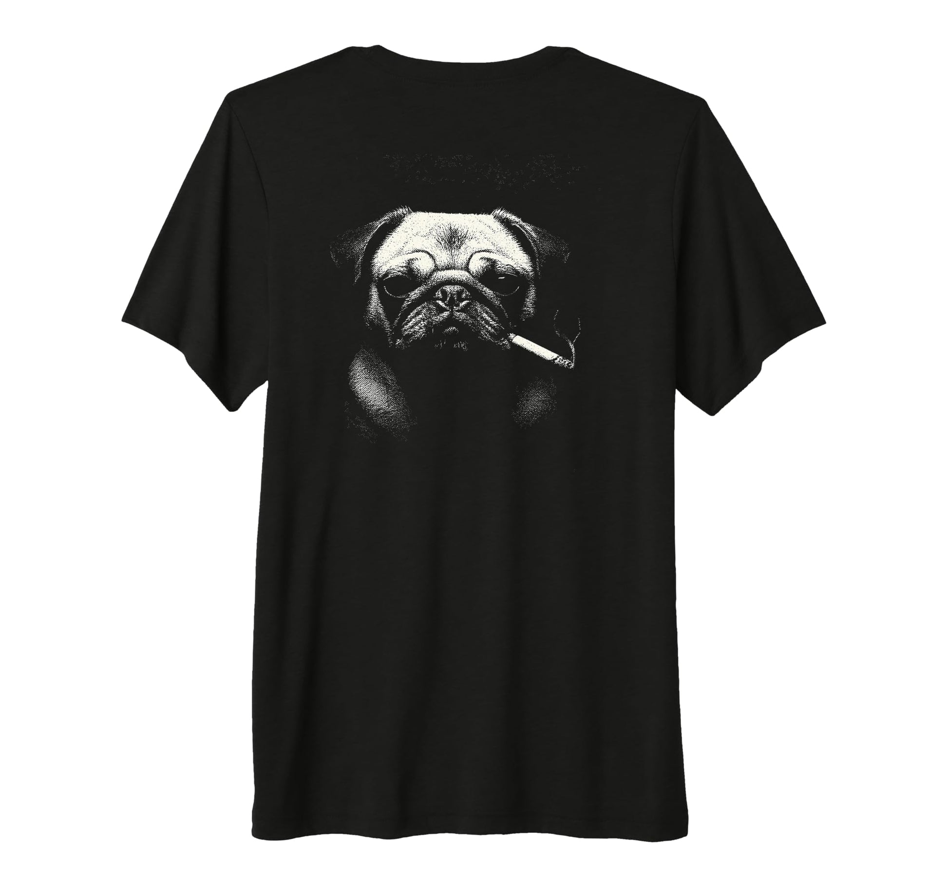 Pug Smoking Cigarette Y2K Grunge T-Shirt - Fun Novelty Design for Adults - T-Shirt, Sweatshirt, Hoodie