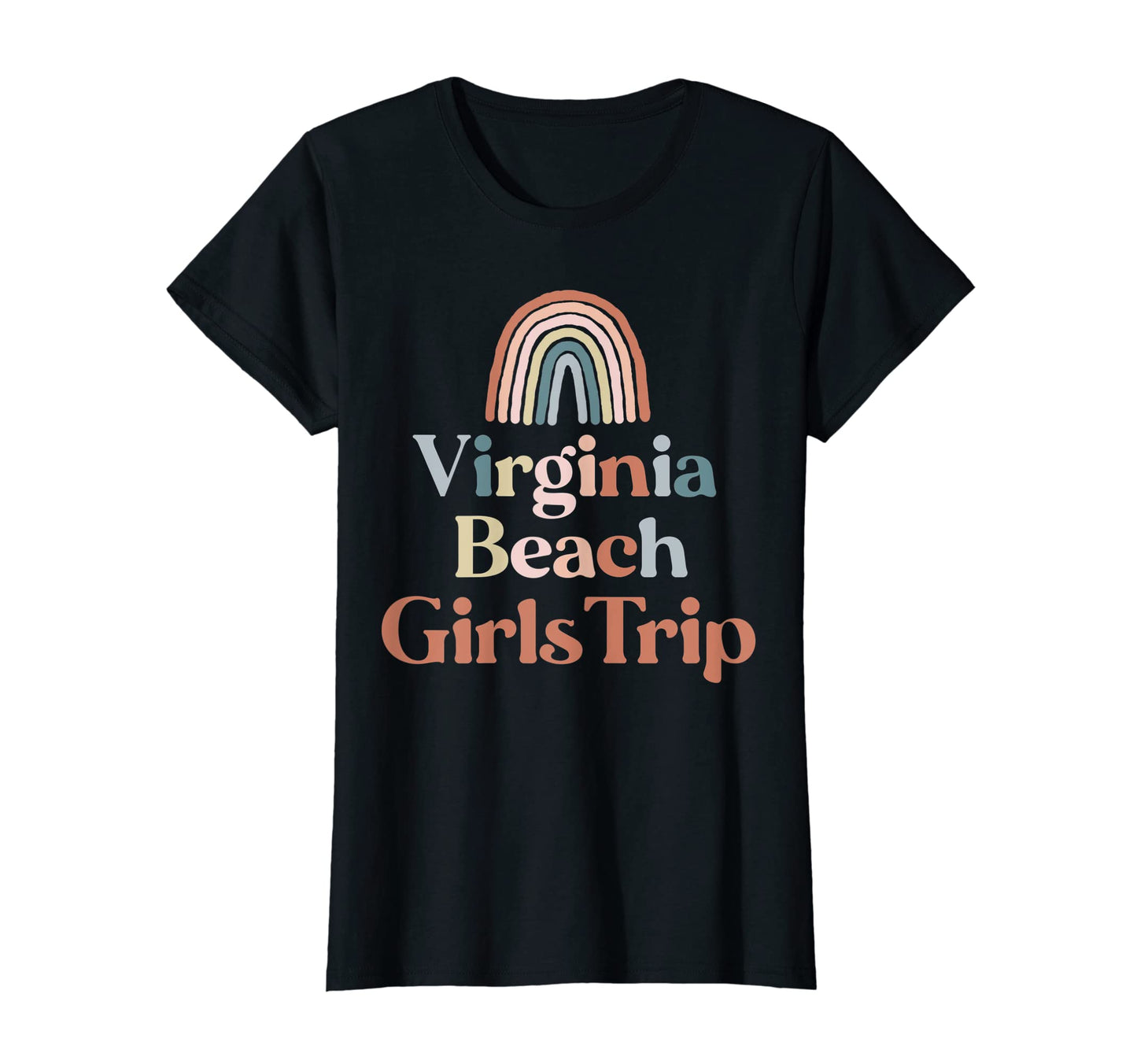 Womens Virginia Beach Trip Boho Rainbow T-Shirt - Unique Graphic Men Women - T-Shirt, Sweatshirt, Hoodie