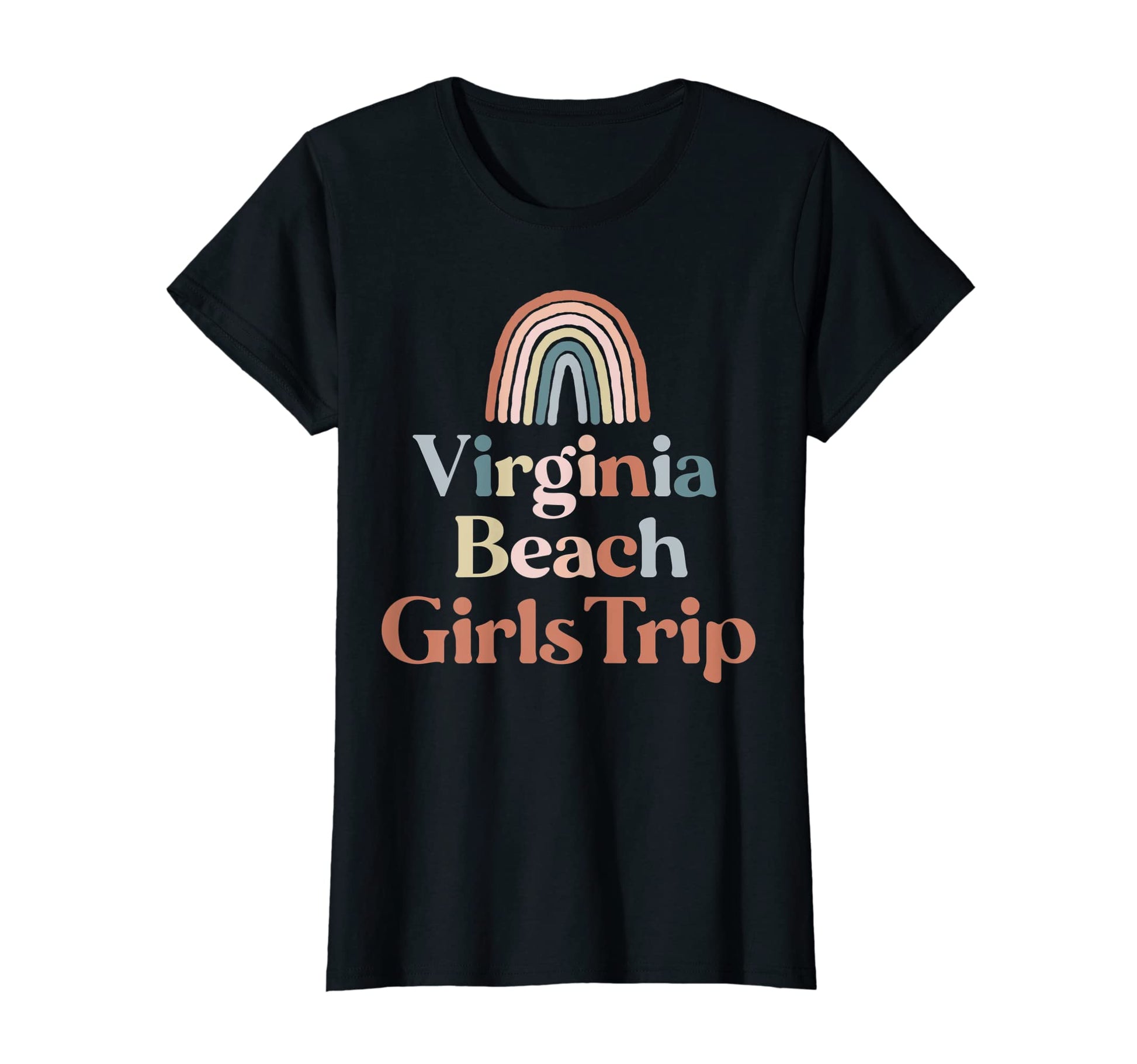 Womens Virginia Beach Trip Boho Rainbow T-Shirt - Unique Graphic Men Women - T-Shirt, Sweatshirt, Hoodie
