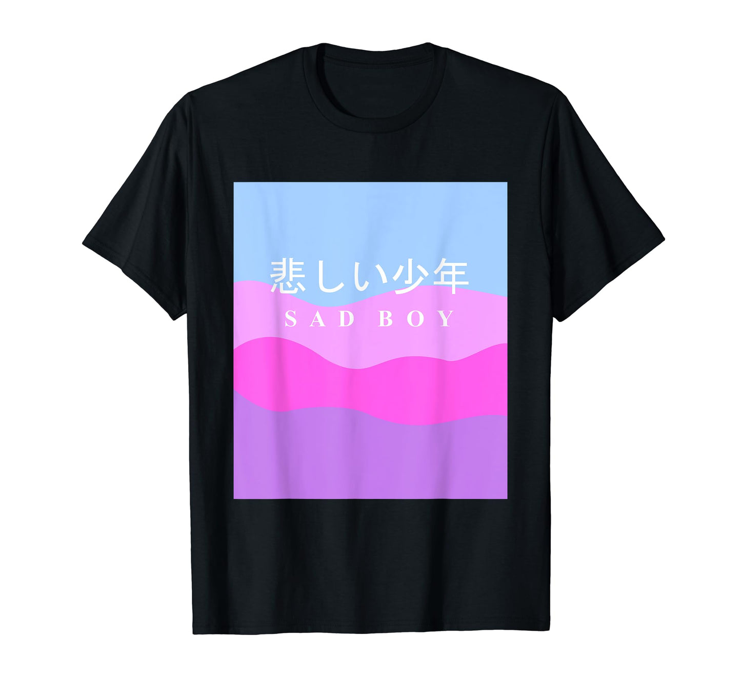Sad Vaporwave Aesthetic Japanese Kanji T-Shirt - Novelty Apparel Unisex - T-Shirt, Sweatshirt, Hoodie