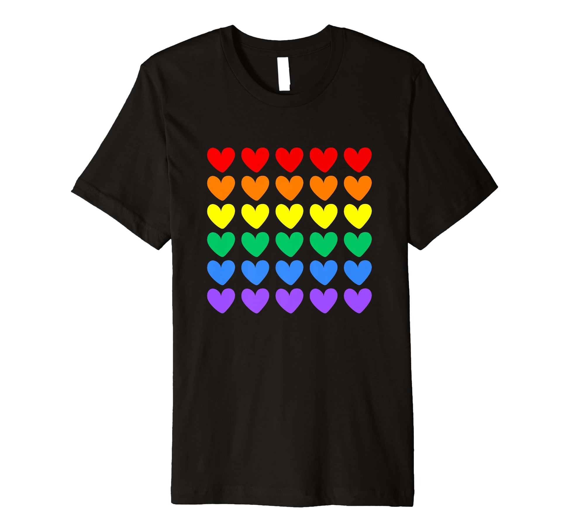 Rainbow Hearts Lgbtqa Pride Rainbow T-Shirt - Minimalist Print for Adults - T-Shirt, Sweatshirt, Hoodie