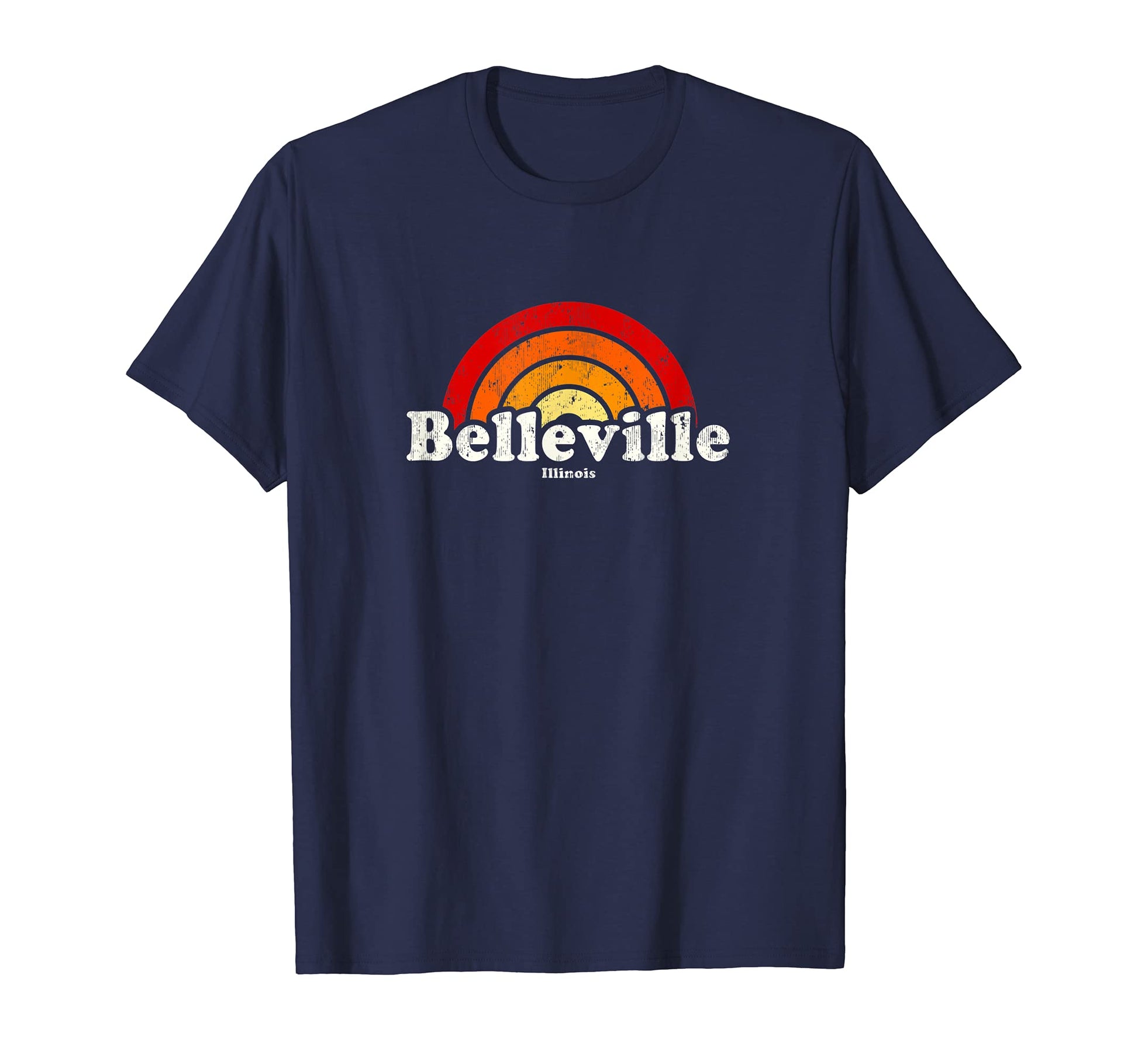 Belleville Illinois Il 70S Rainbow T-Shirt - Streetwear Style Unisex - T-Shirt, Sweatshirt, Hoodie