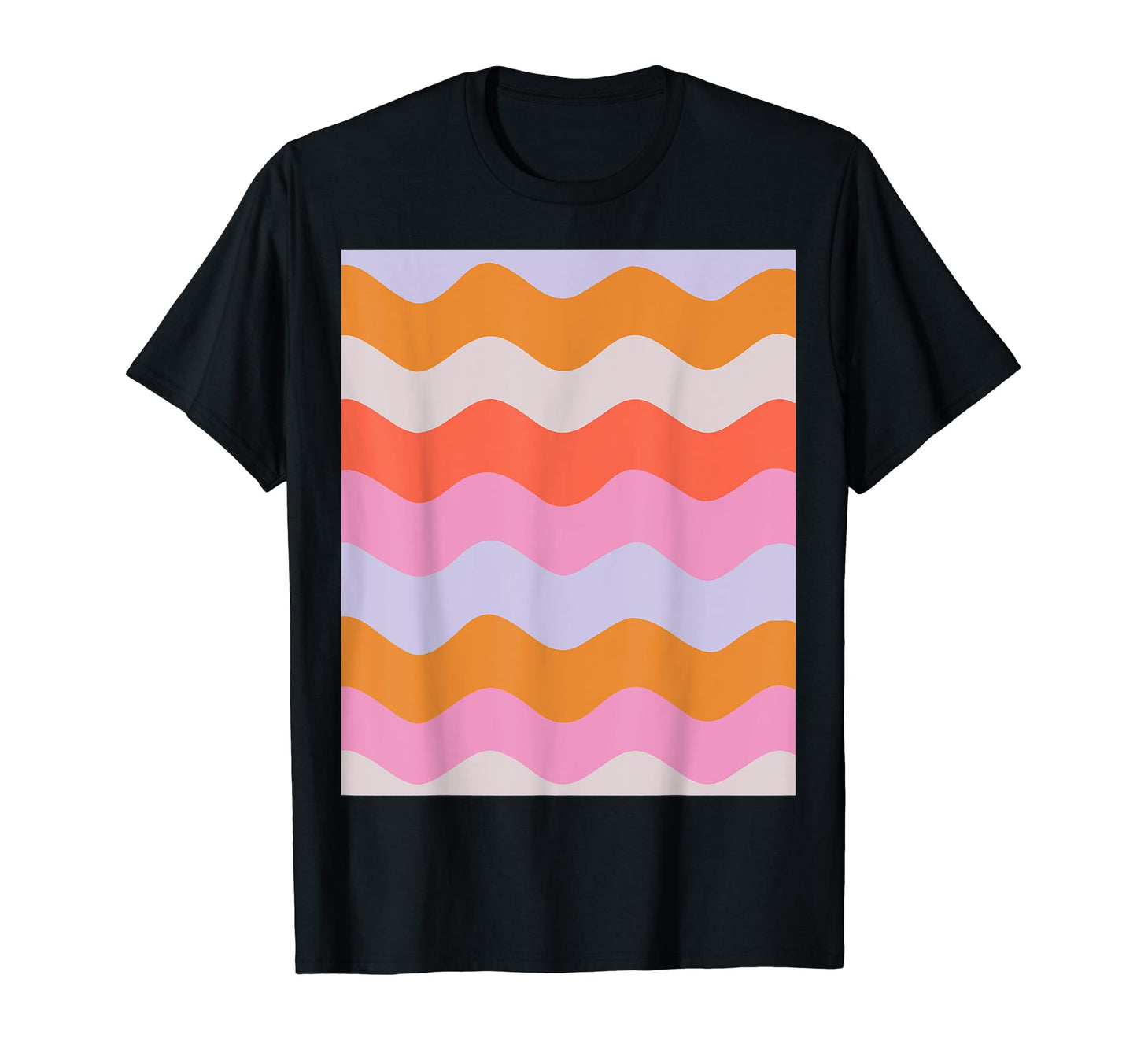 Rainbow Waves Aesthetic T-Shirt - Graphic Print for Adults - T-Shirt, Sweatshirt, Hoodie