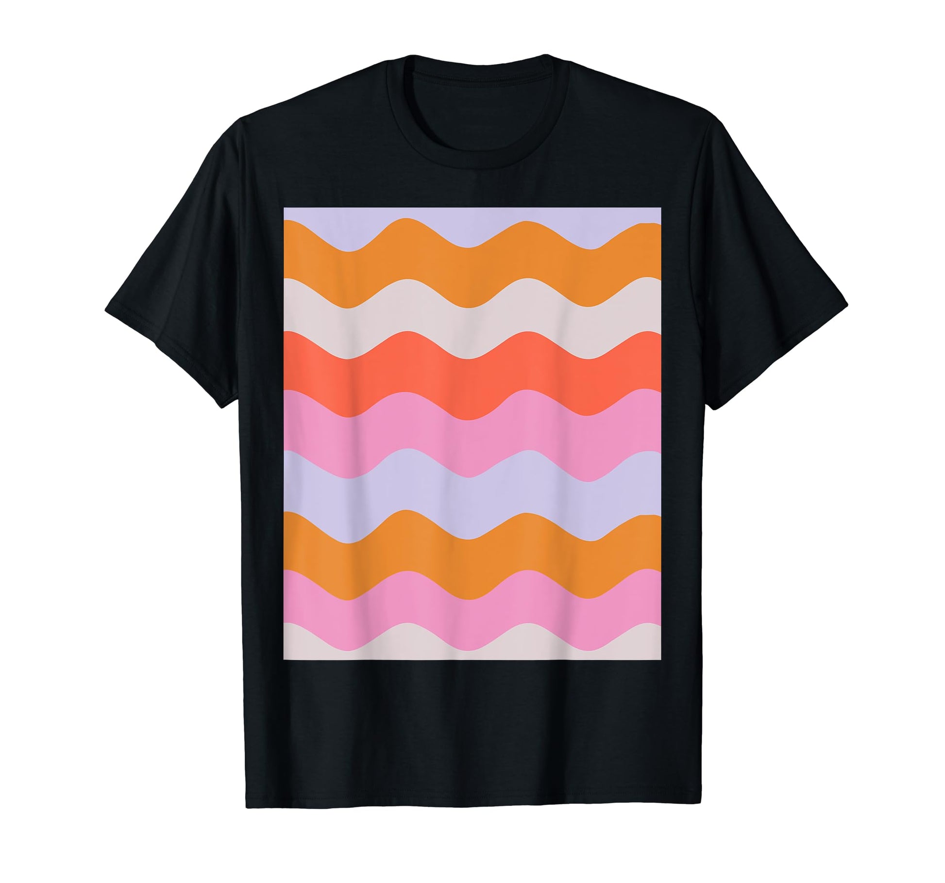 Rainbow Waves Aesthetic T-Shirt - Graphic Print for Adults - T-Shirt, Sweatshirt, Hoodie