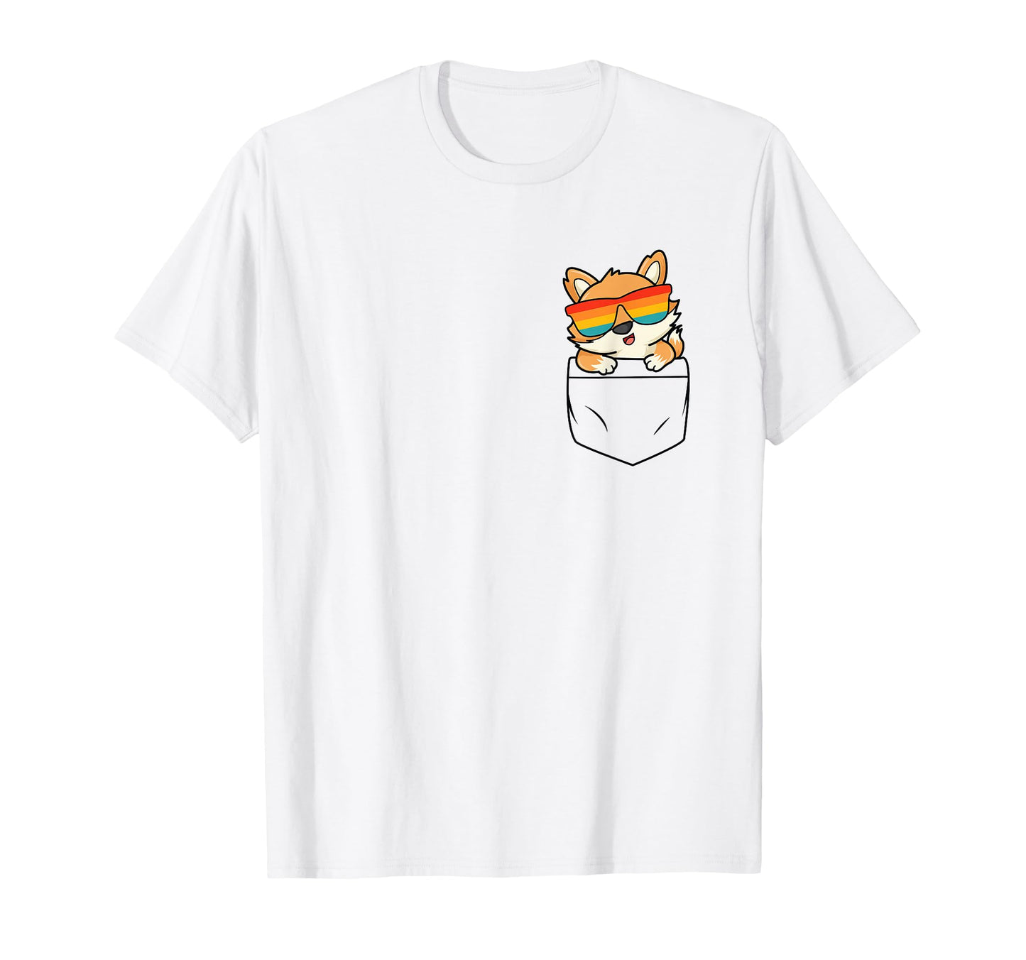Fox Pocket Funny Cat Rainbow Sunglasses T-Shirt - Novelty Apparel Men Women - T-Shirt, Sweatshirt, Hoodie