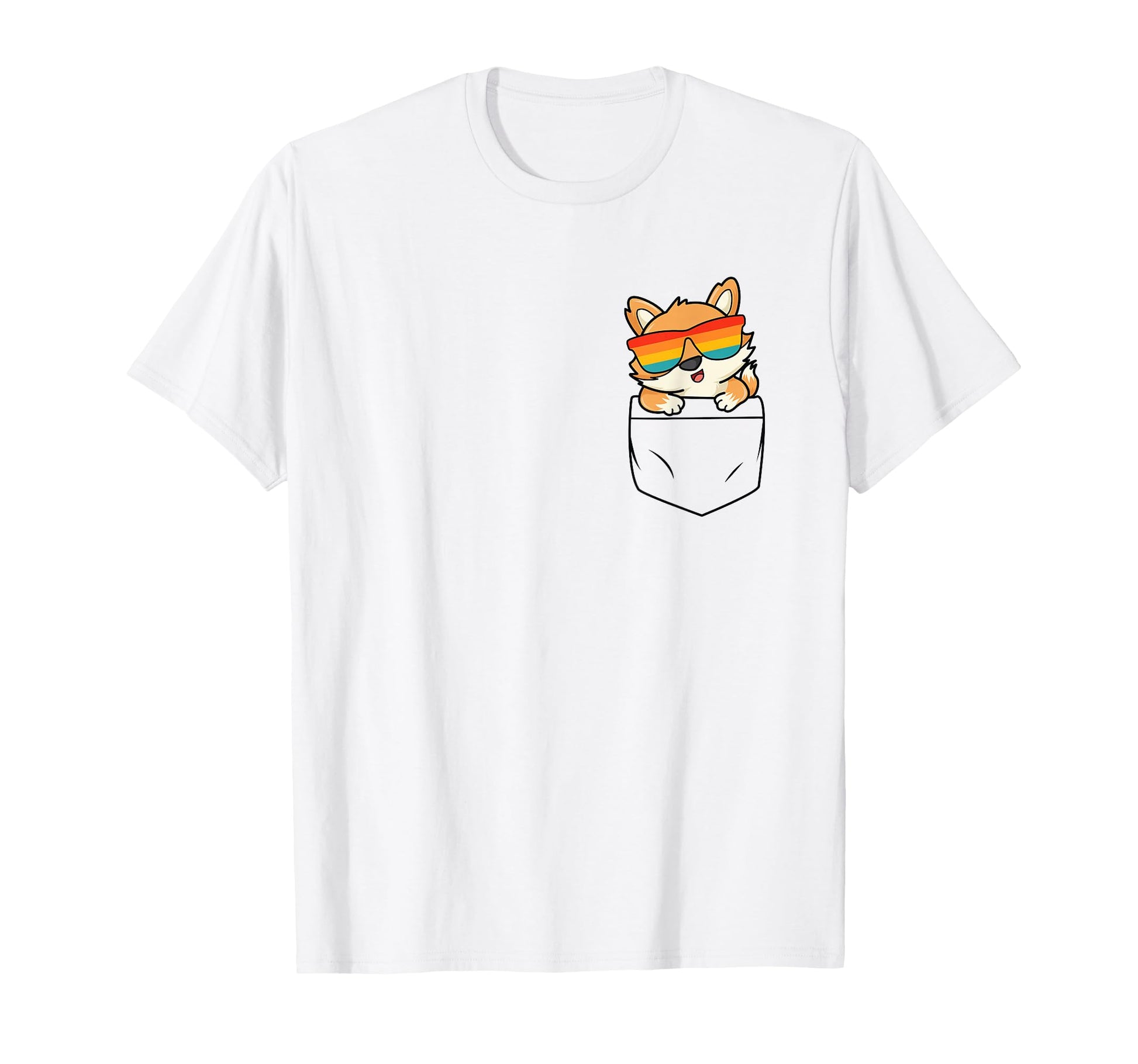 Fox Pocket Funny Cat Rainbow Sunglasses T-Shirt - Novelty Apparel Men Women - T-Shirt, Sweatshirt, Hoodie
