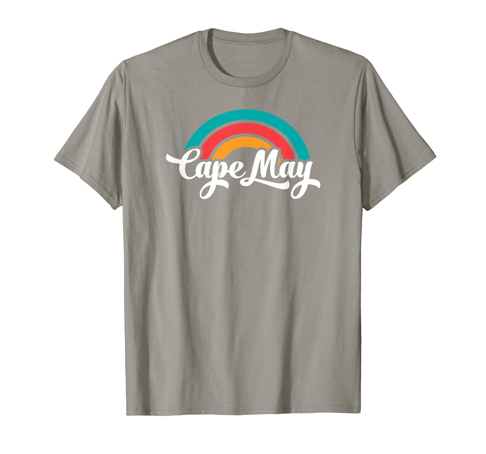 Cape May Nj Script Rainbow T-Shirt - Aesthetic Graphic for Adults - T-Shirt, Sweatshirt, Hoodie