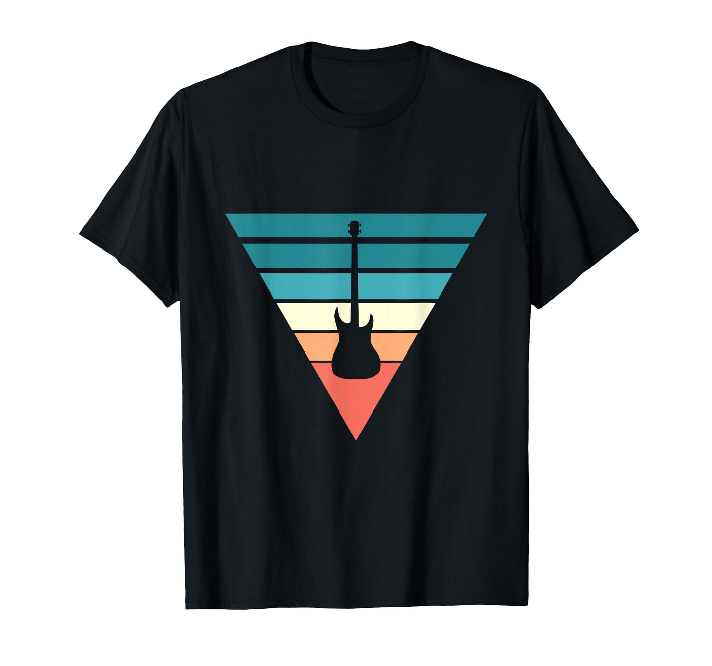 Guitar Sunset Triangle Vibes T-Shirt - Casual Everyday Wear for Adults - T-Shirt, Sweatshirt, Hoodie