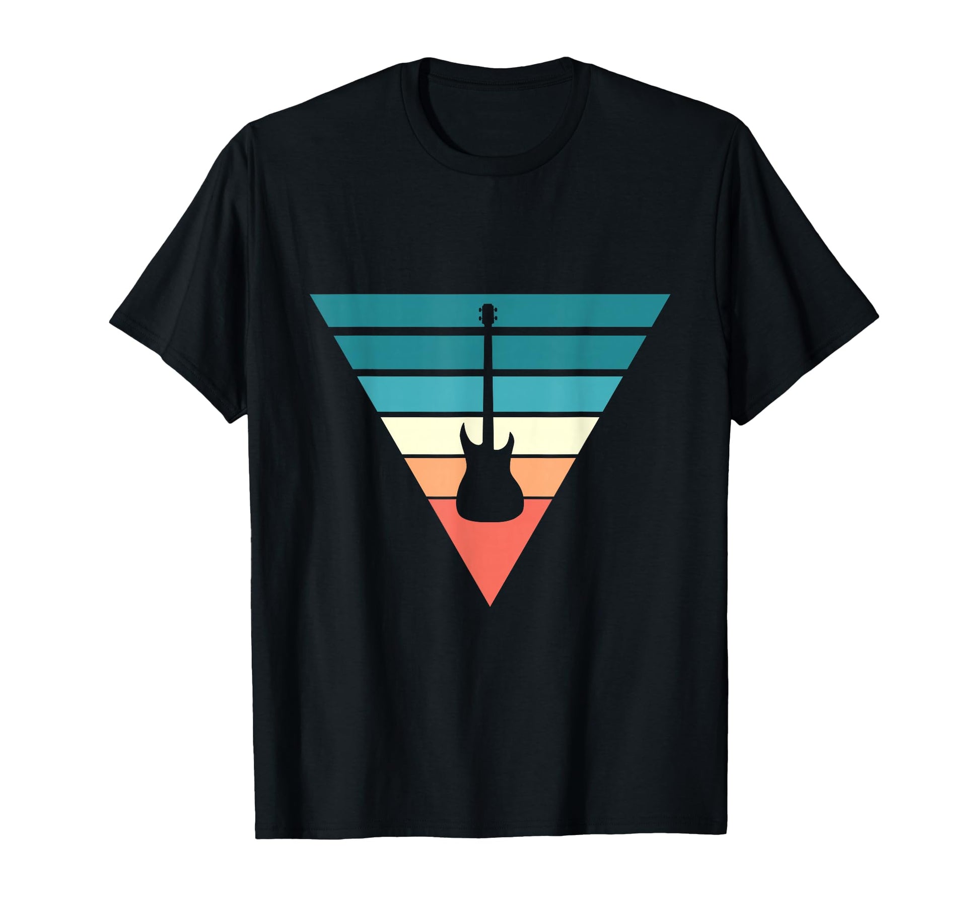 Guitar Sunset Triangle Vibes T-Shirt - Casual Everyday Wear for Adults - T-Shirt, Sweatshirt, Hoodie