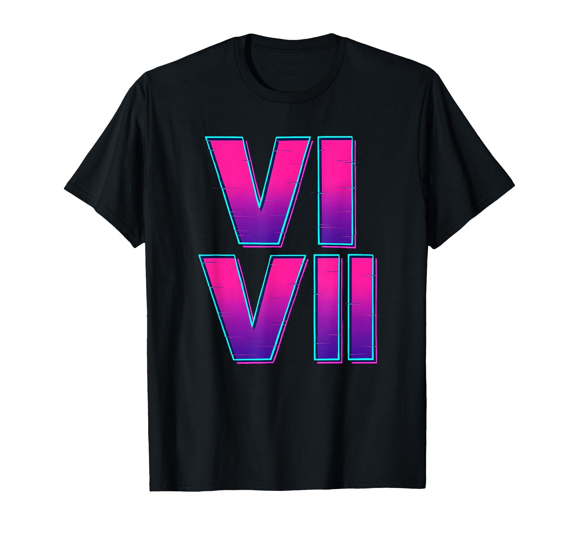67 Roman Numerals Vi Vii Vaporwave T-Shirt - Custom Art Print for Adults - T-Shirt, Sweatshirt, Hoodie
