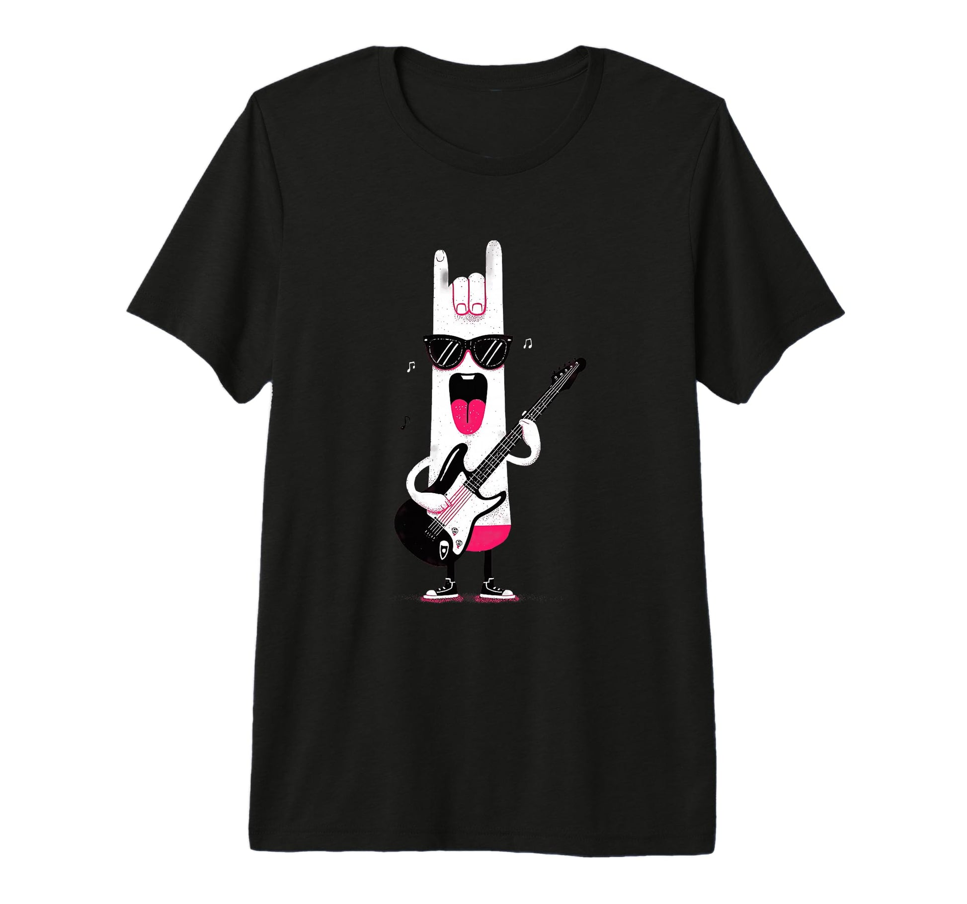 Cartoon Character Guitarist Rock Music Tri T-Shirt - Graphic Print Unisex - T-Shirt, Sweatshirt, Hoodie