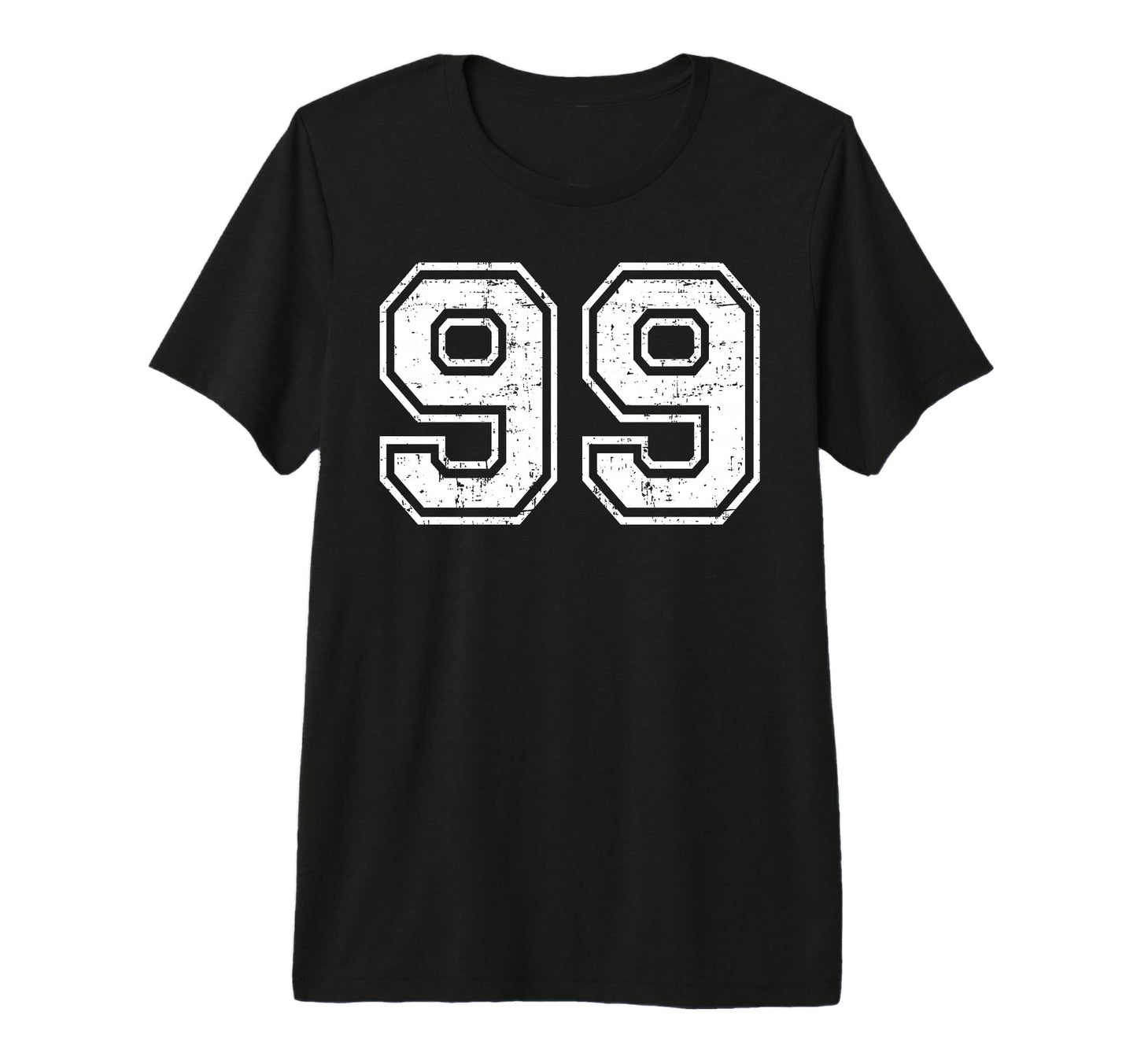 99 Number Ninety Nine Team Sports Grunge T-Shirt - Graphic Print Men Women - T-Shirt, Sweatshirt, Hoodie