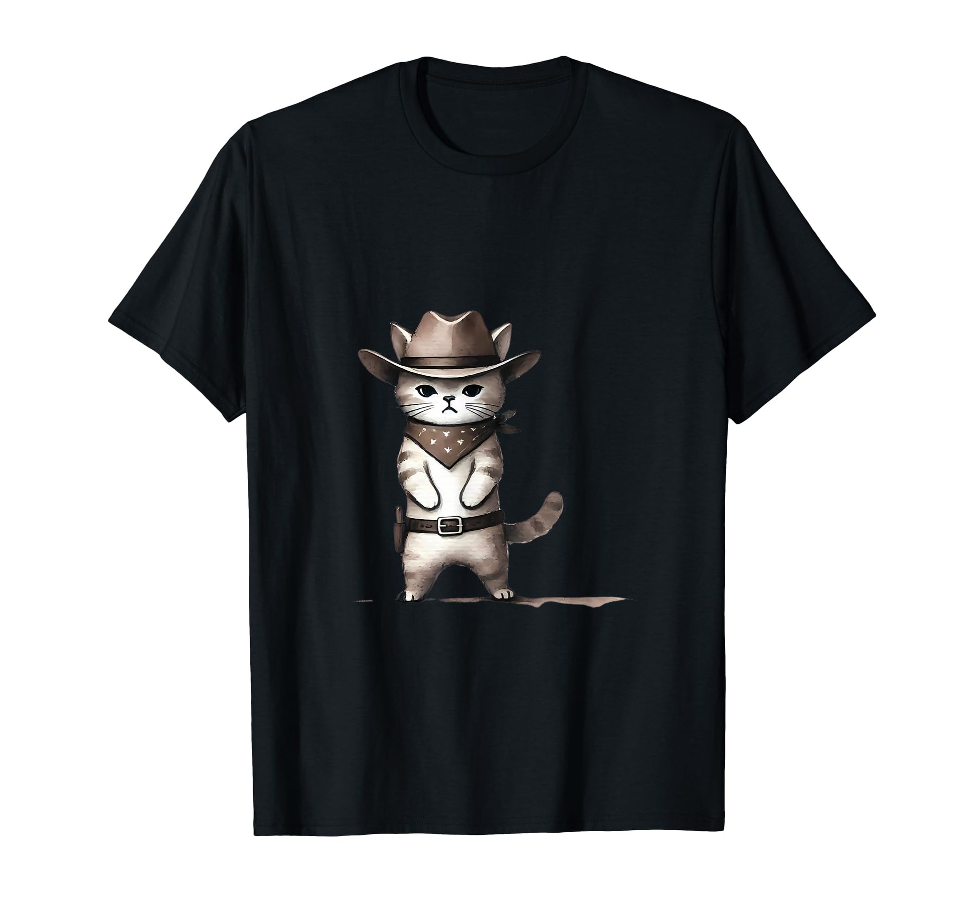 Meowdy Funny Cat Wearing Cowboy Hat T-Shirt - Graphic Print for Adults - T-Shirt, Sweatshirt, Hoodie