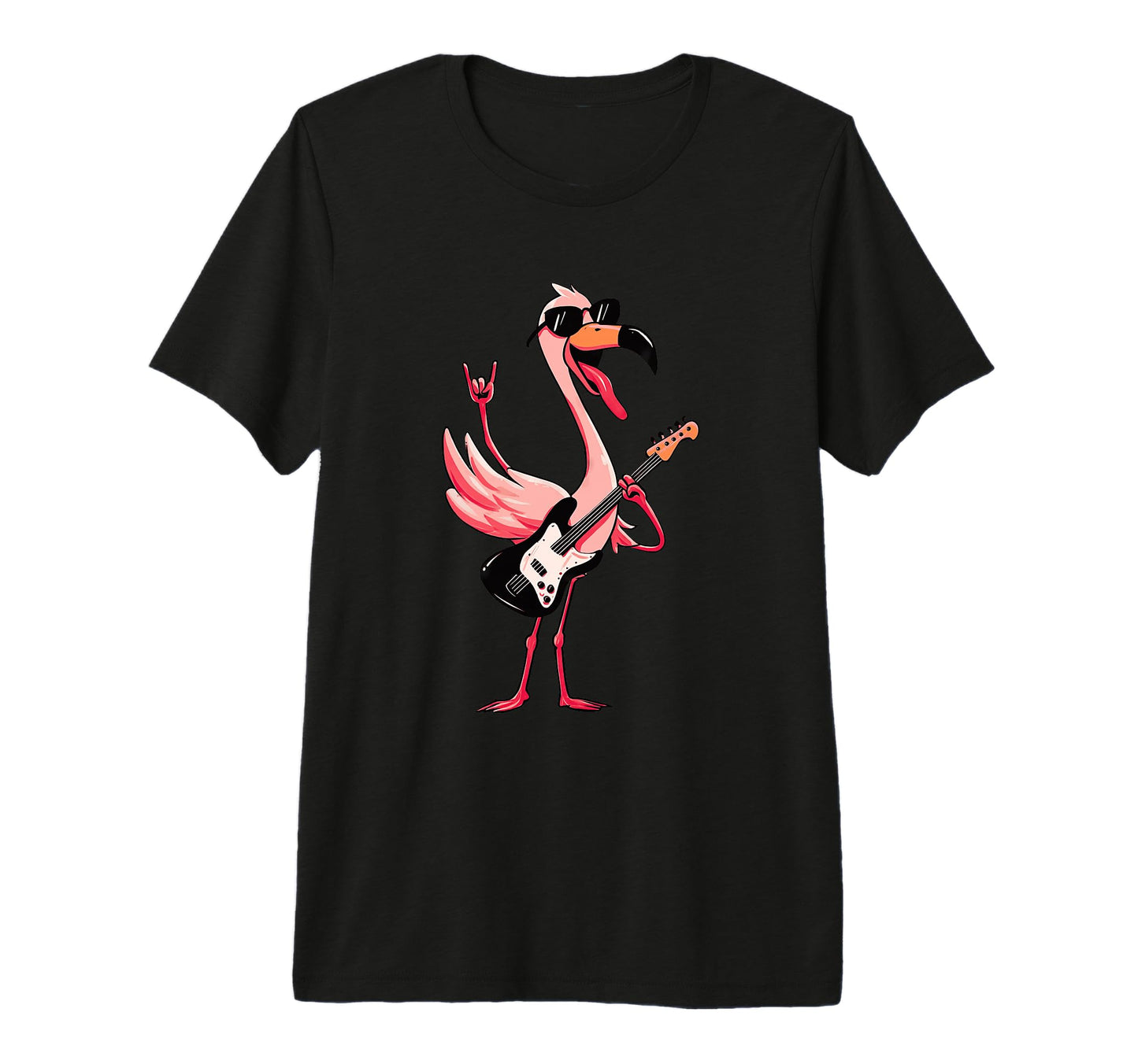 Funny Flamingo Rock Music Guitar T-Shirt - Aesthetic Graphic Men Women - T-Shirt, Sweatshirt, Hoodie
