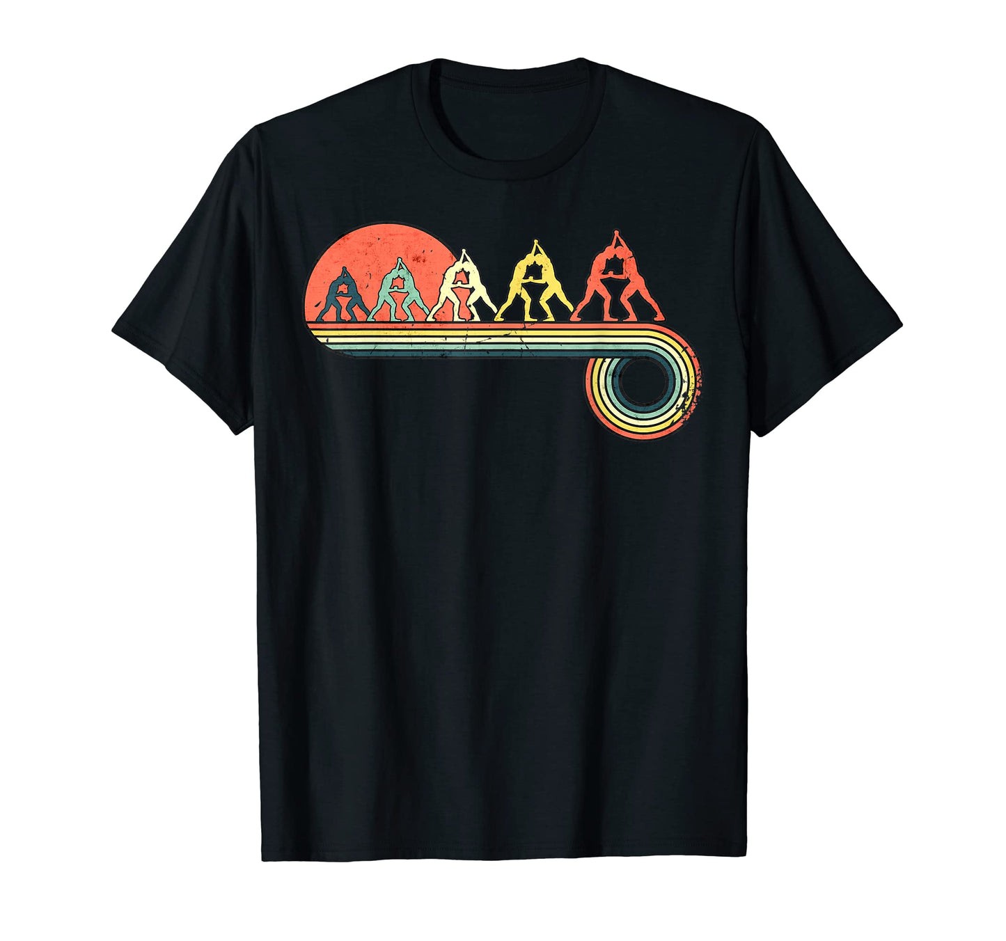 Wrestling Sunset Rainbow T-Shirt - Minimalist Print for Adults - T-Shirt, Sweatshirt, Hoodie