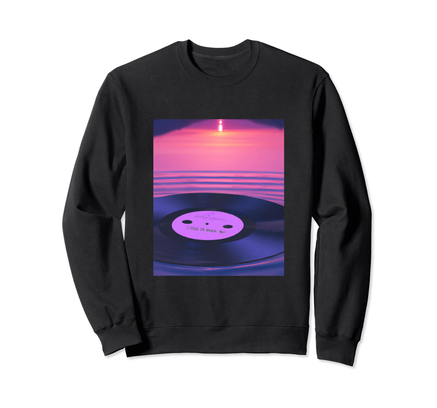 Vaporwave Vinyl Record Synthwave Sweatshirt - Fun Novelty Design Unisex - T-Shirt, Sweatshirt, Hoodie
