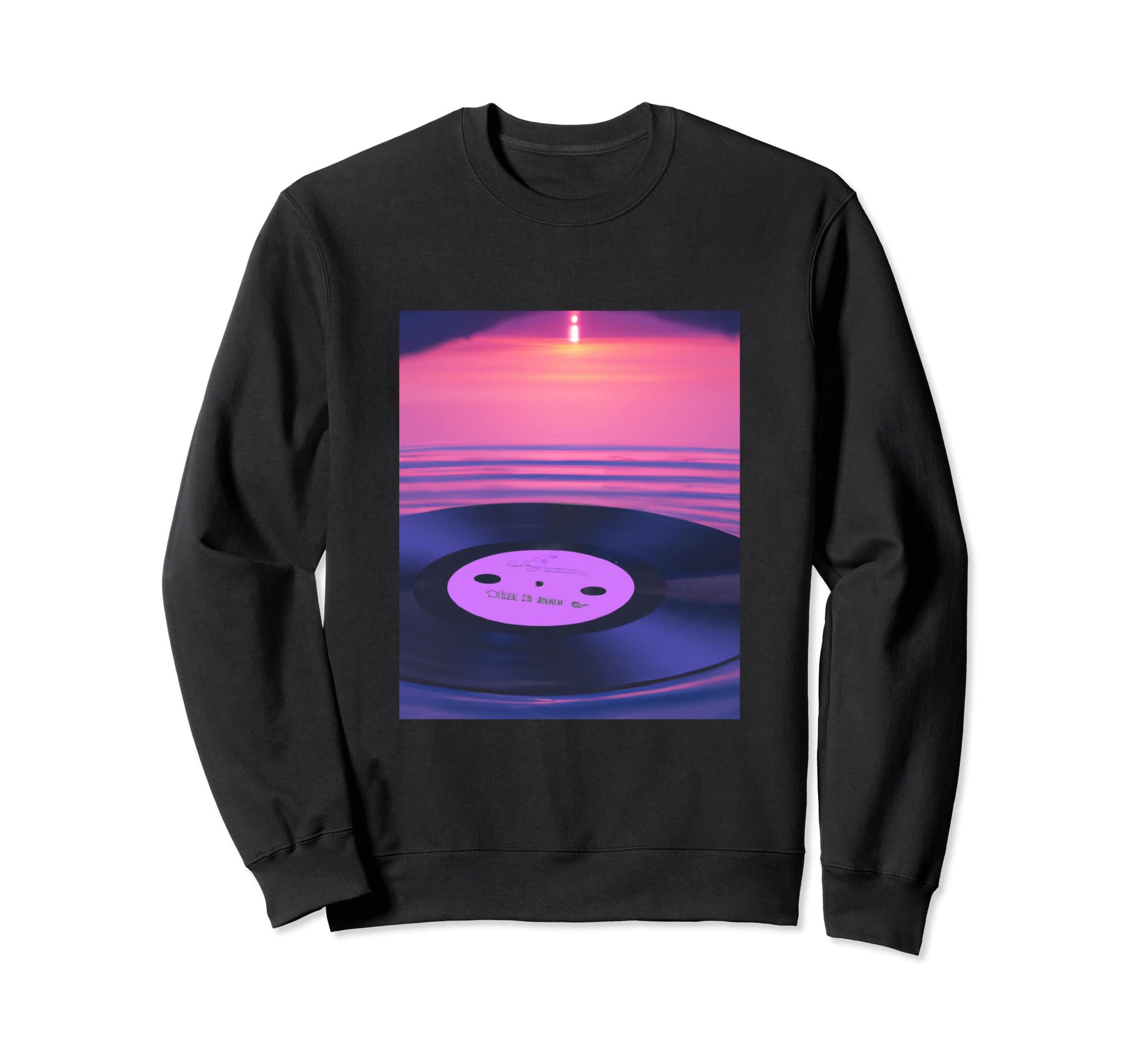 Vaporwave Vinyl Record Synthwave Sweatshirt - Fun Novelty Design Unisex - T-Shirt, Sweatshirt, Hoodie
