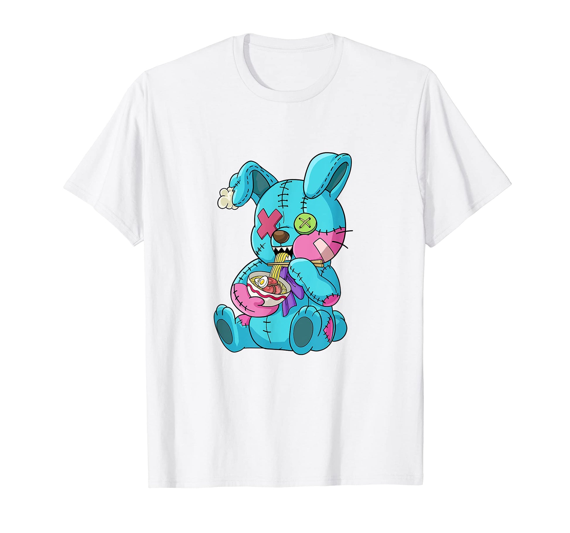 Goth Bunny Ramen Aesthetic Vaporwave T-Shirt - Minimalist Print for Adults - T-Shirt, Sweatshirt, Hoodie