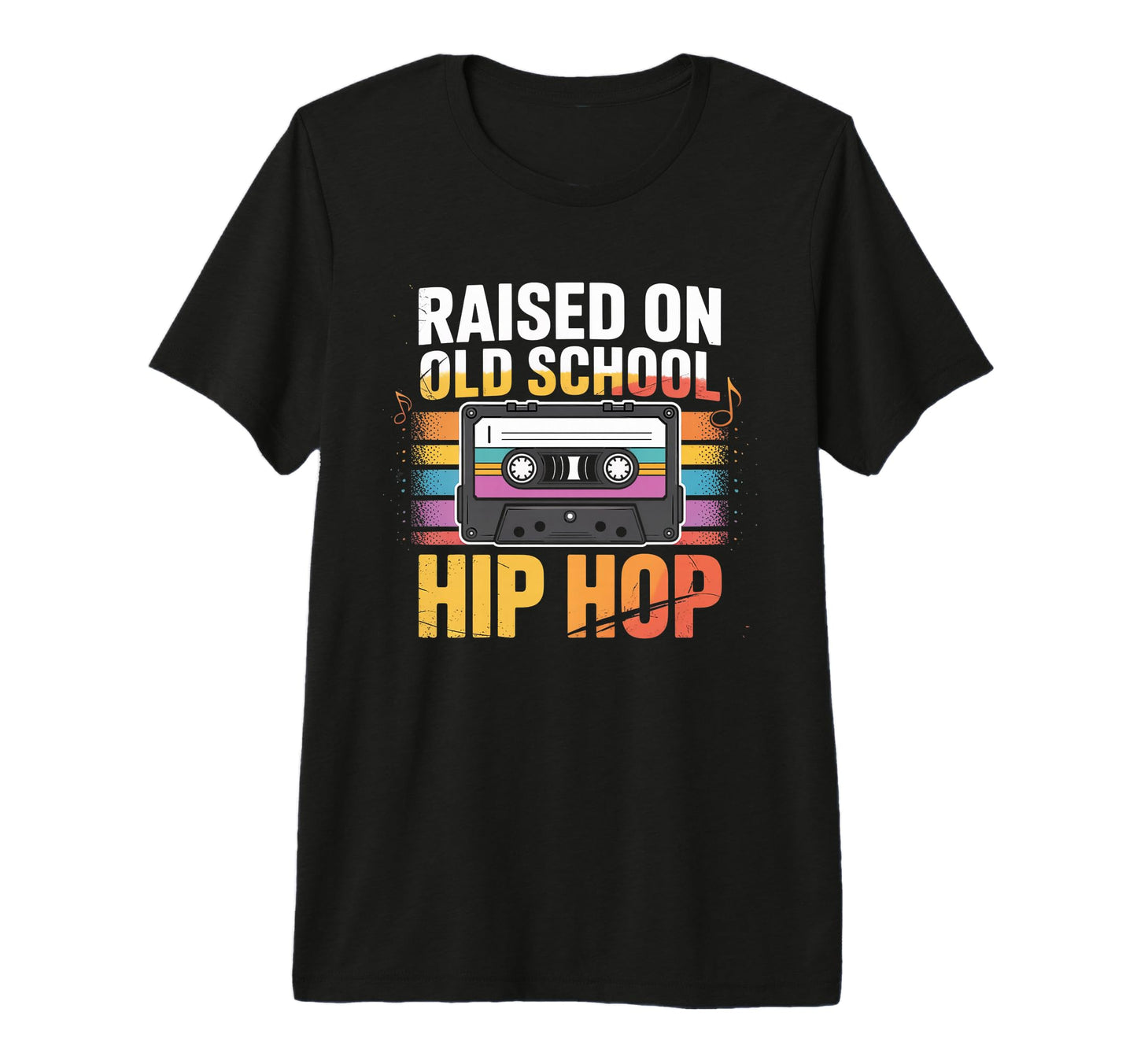 Raised Old School Hip Hop Cassette T-Shirt - Minimalist Print Unisex - T-Shirt, Sweatshirt, Hoodie