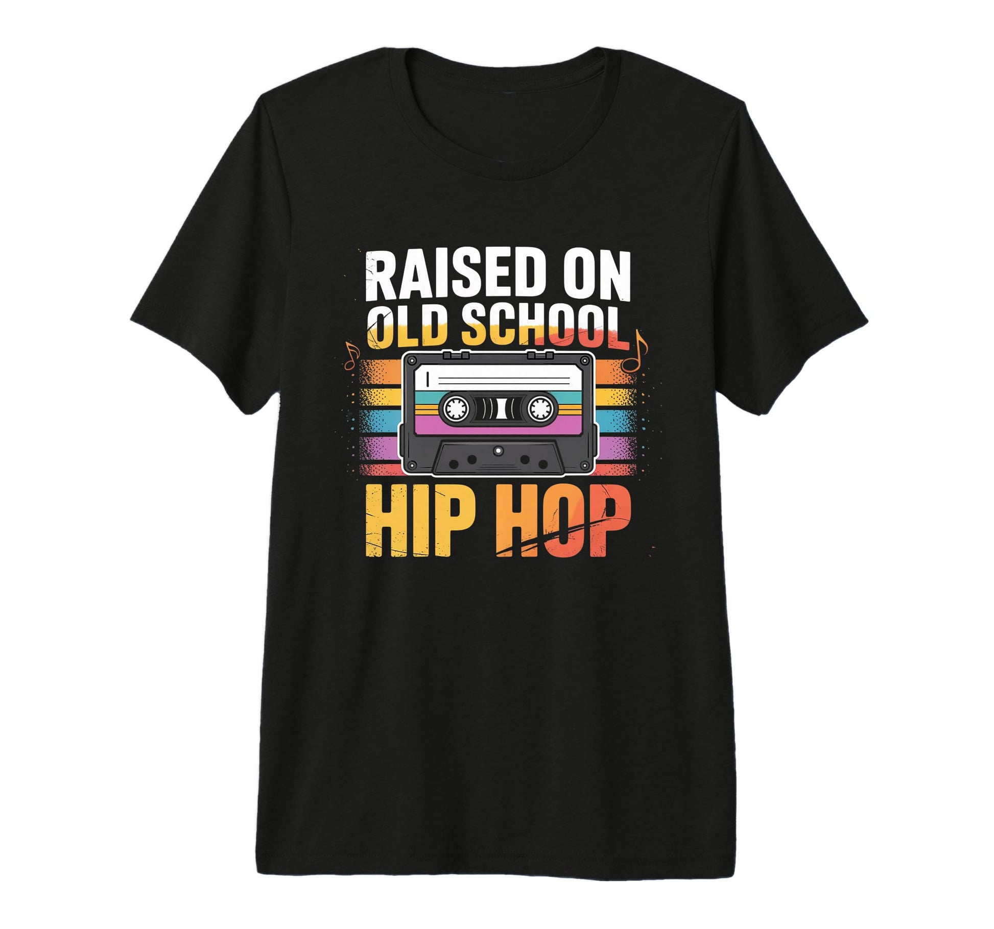 Raised Old School Hip Hop Cassette T-Shirt - Minimalist Print Unisex - T-Shirt, Sweatshirt, Hoodie