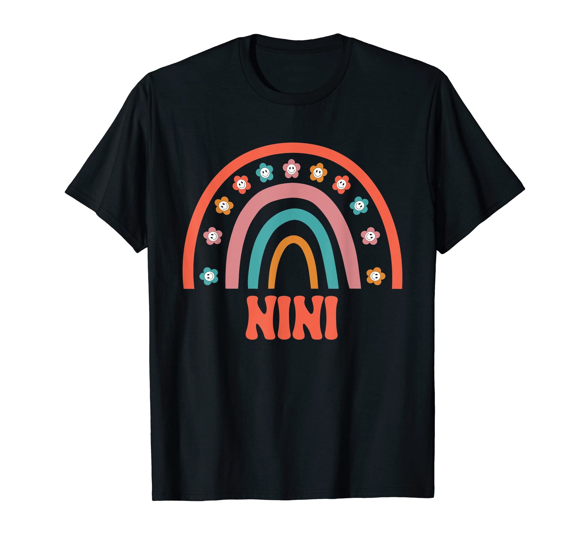 Nini Groovy Grandma Rainbow Boho T-Shirt - Graphic Print Men Women - T-Shirt, Sweatshirt, Hoodie