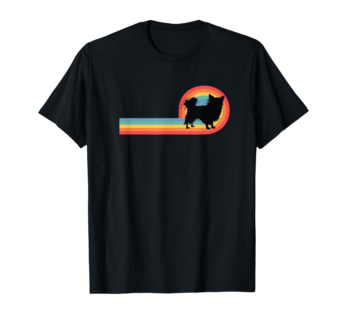 Long Haired Chihuahua 70S Rainbow T-Shirt - Casual Everyday Wear Men Women - T-Shirt, Sweatshirt, Hoodie