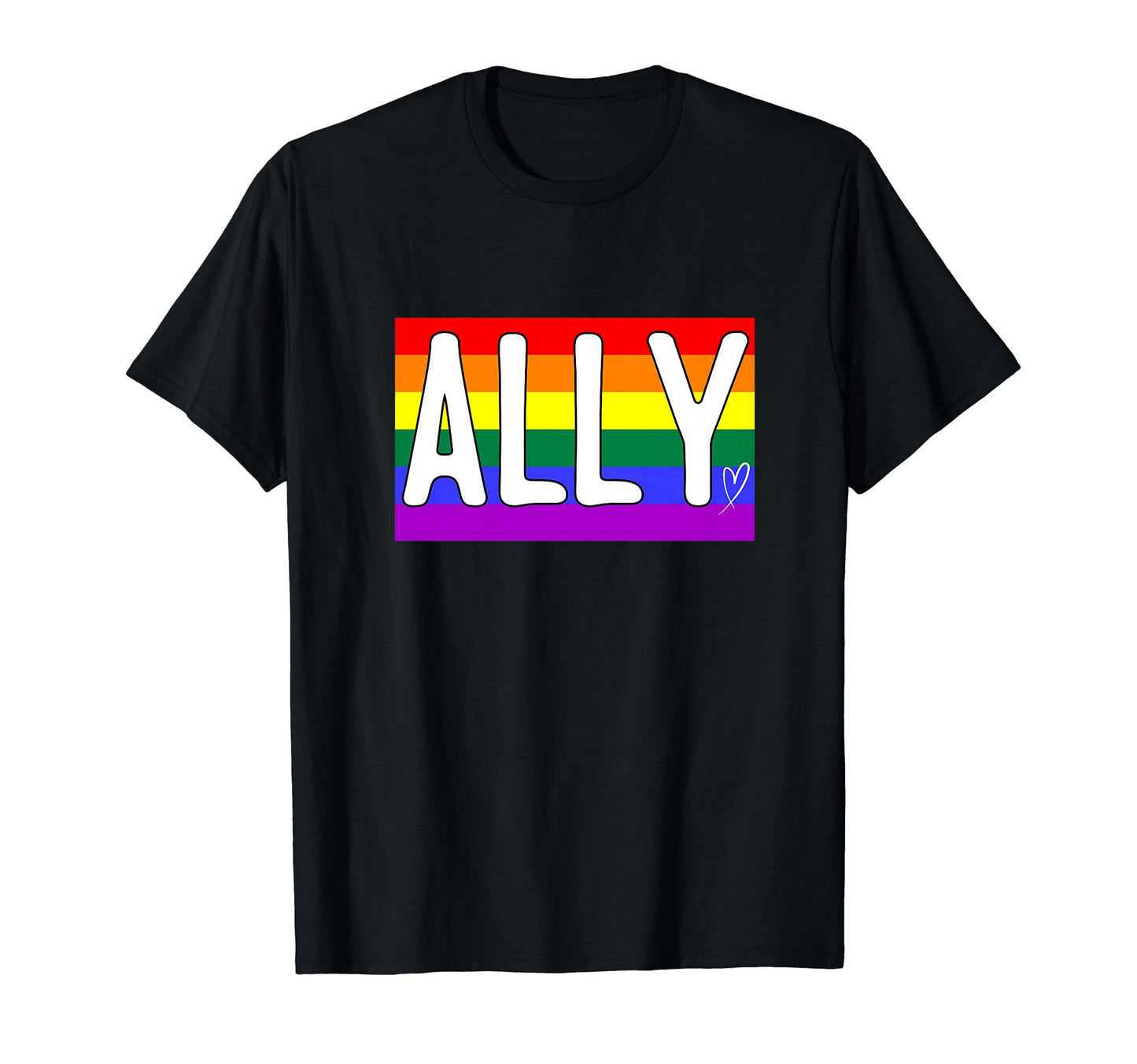 Proud Ally Lgbtqa Gay Pride Rainbow T-Shirt - Minimalist Print Men Women - T-Shirt, Sweatshirt, Hoodie