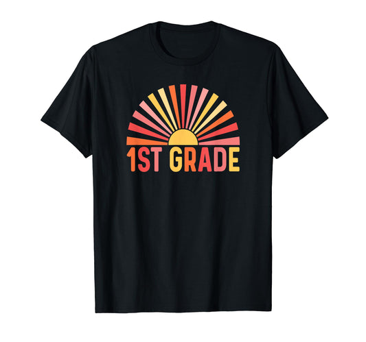 1St Grade Teacher Rainbow Heart 70S Boho T-Shirt - Streetwear Style Unisex - T-Shirt, Sweatshirt, Hoodie