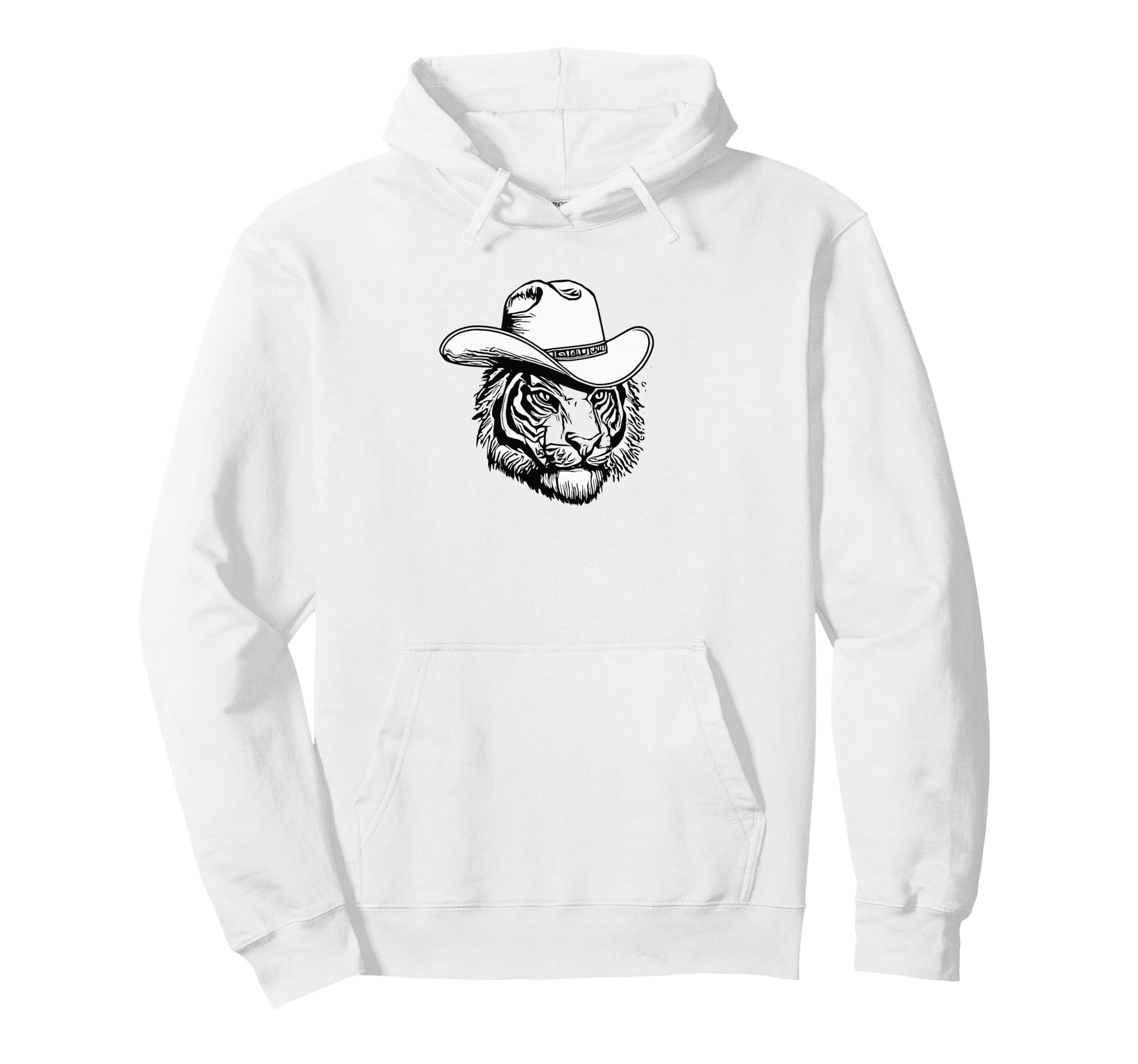 Funny Country Music Tiger Cowboy Hat Cat Hoodie - Fun Novelty Design Unisex - T-Shirt, Sweatshirt, Hoodie