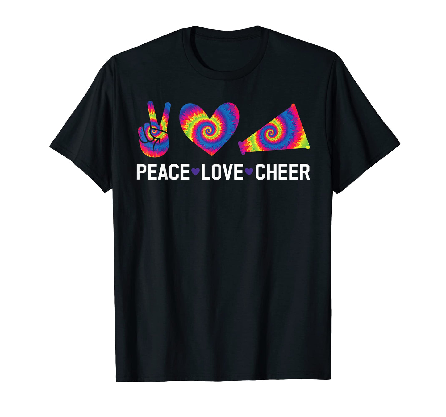 Cheerleading Slogan Peace Love Cheer T-Shirt - Minimalist Print for Adults - T-Shirt, Sweatshirt, Hoodie