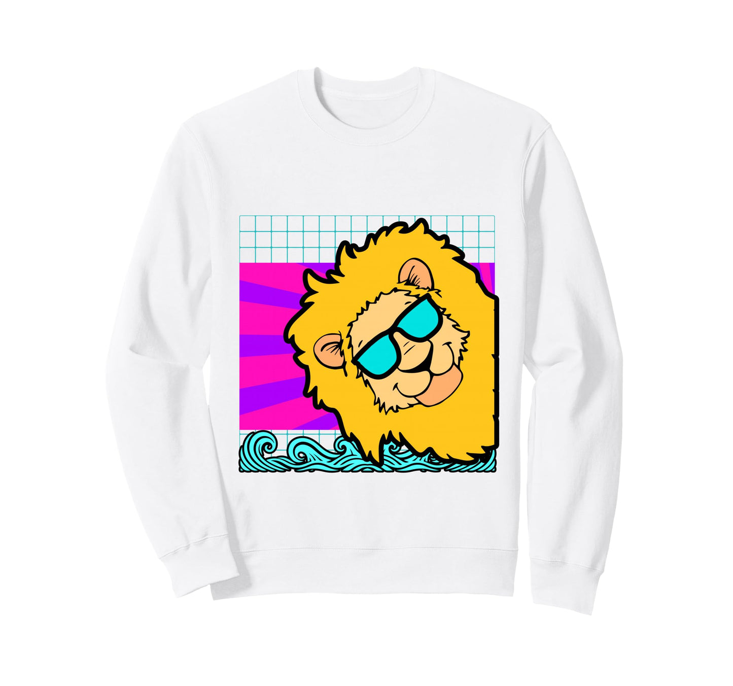 Aesthetic Vaporwave Outfits Lion Sweatshirt - Trendy Graphic Men Women - T-Shirt, Sweatshirt, Hoodie