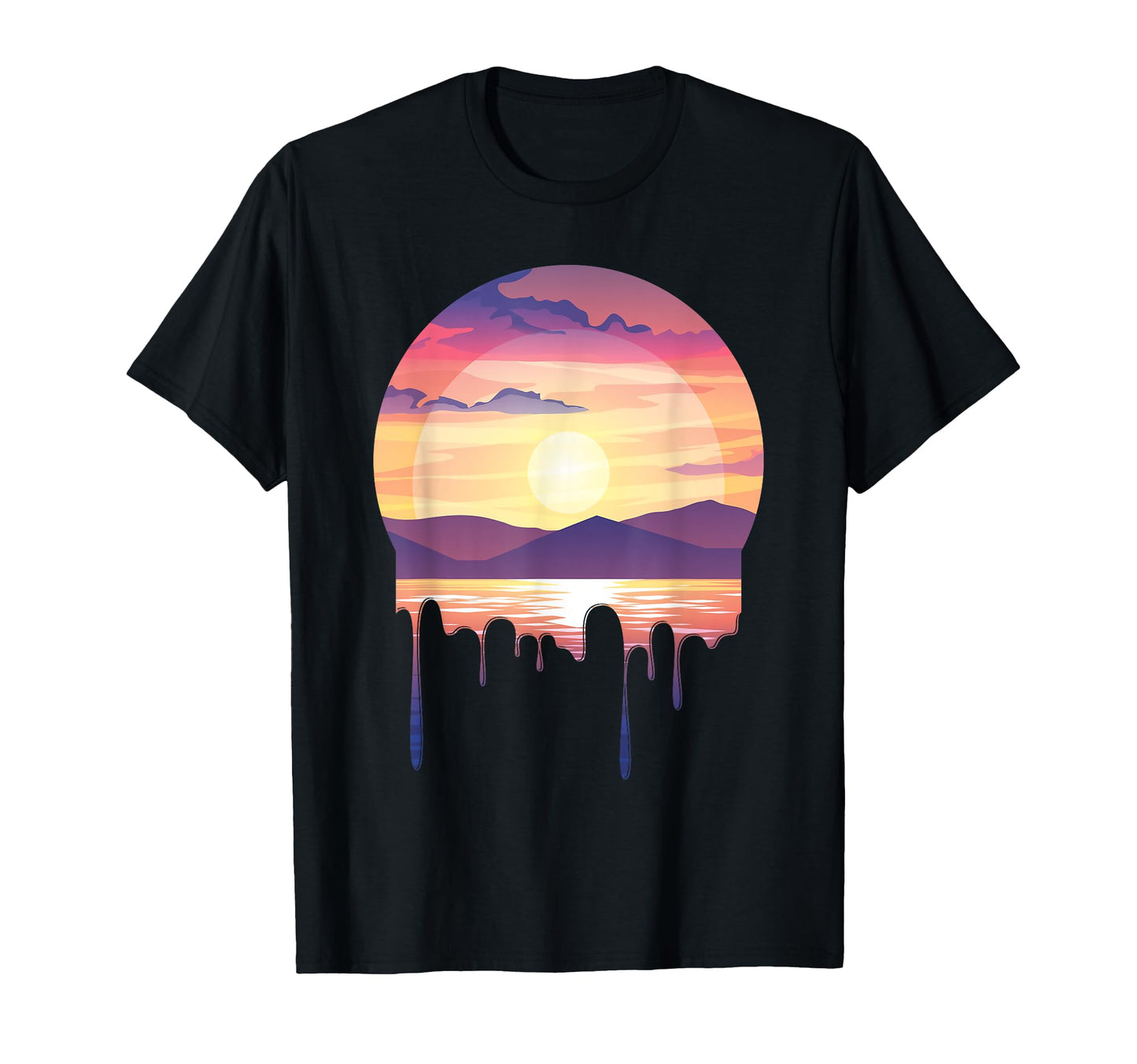 Nature Lover Sunset Vaporwave Aesthetic T-Shirt - Custom Art Print Unisex - T-Shirt, Sweatshirt, Hoodie