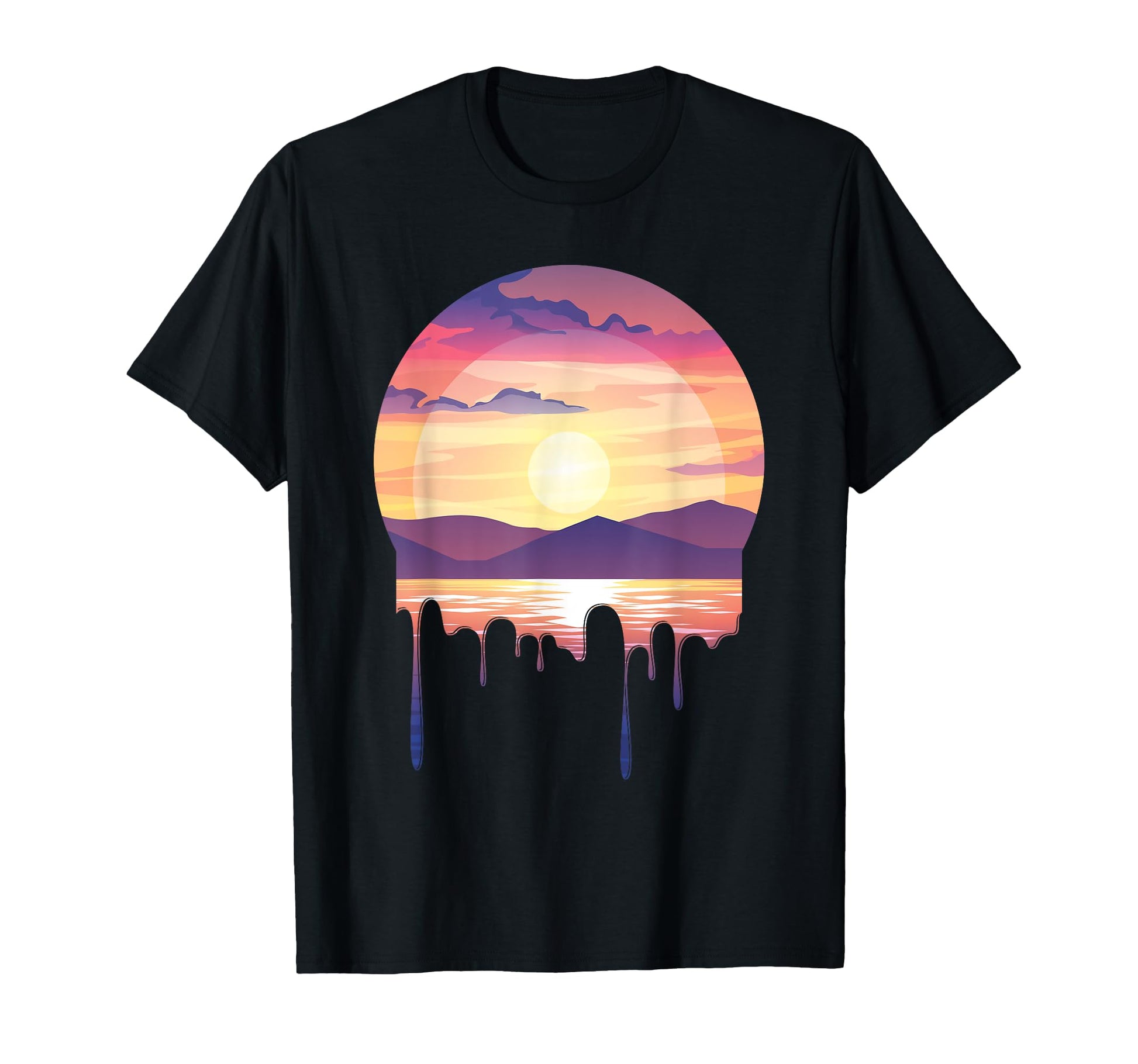 Nature Lover Sunset Vaporwave Aesthetic T-Shirt - Custom Art Print Unisex - T-Shirt, Sweatshirt, Hoodie