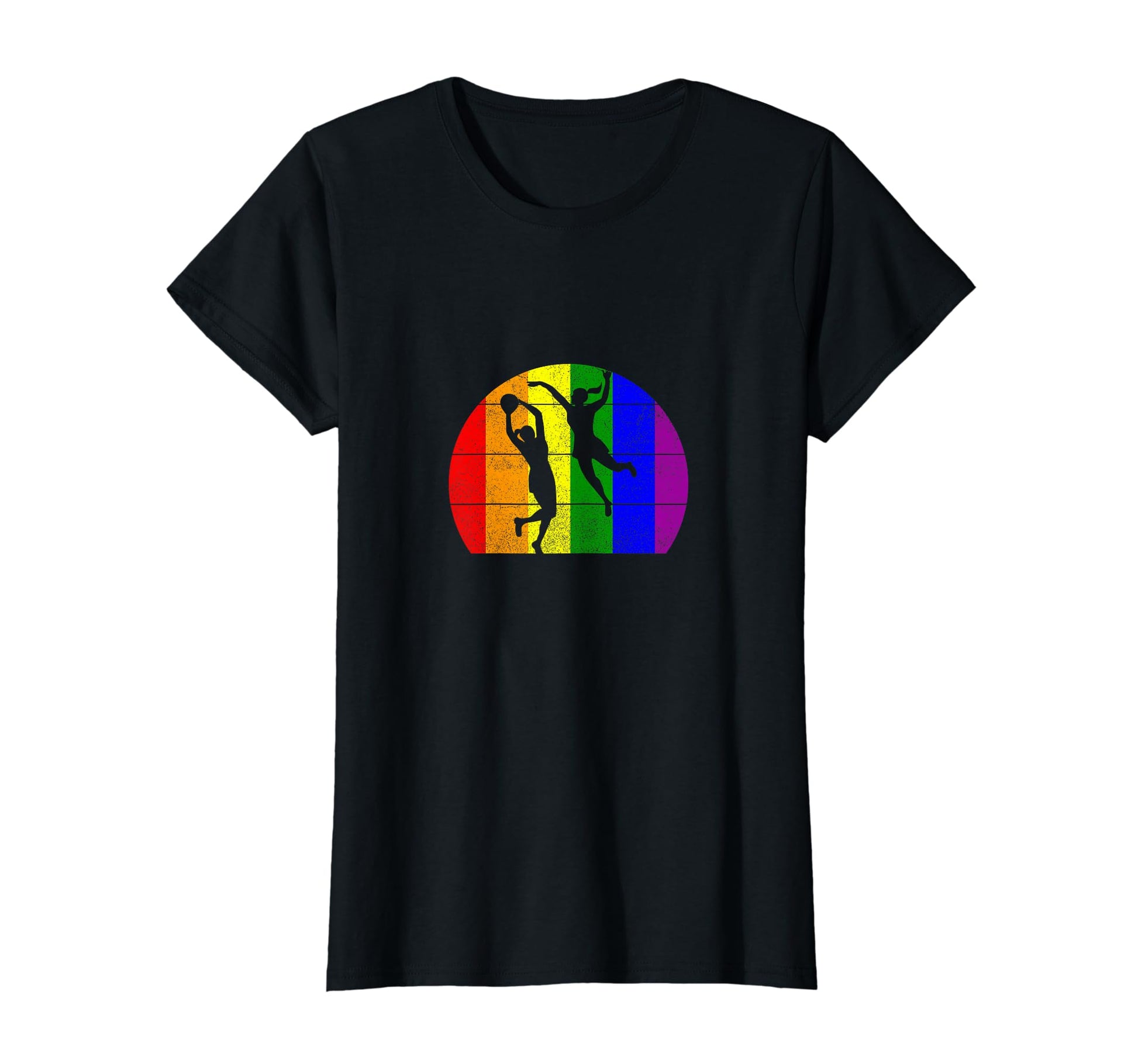 Netball Lgbtq Lesbian Rainbow T-Shirt - Minimalist Print for Adults - T-Shirt, Sweatshirt, Hoodie