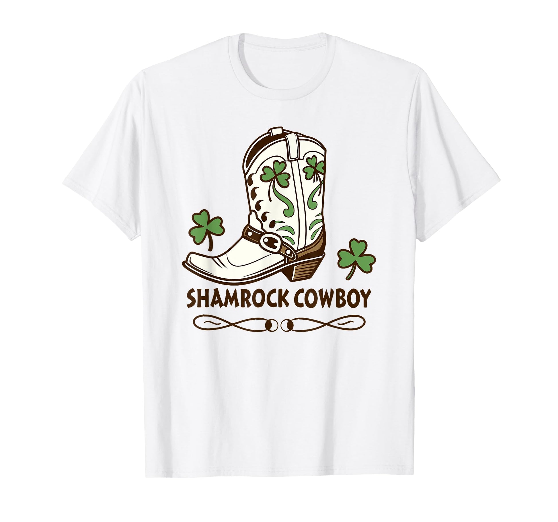 St Paddys Day Texas Cowboy Shamrock T-Shirt - Unique Graphic Men Women - T-Shirt, Sweatshirt, Hoodie