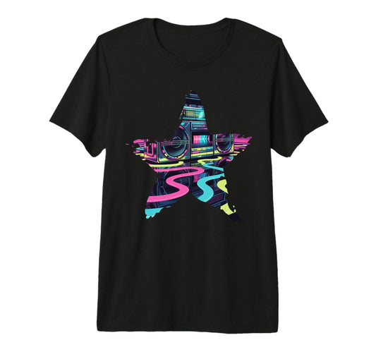 Boombox Star 80S Tri Blend T-Shirt - Novelty Apparel Men Women - T-Shirt, Sweatshirt, Hoodie