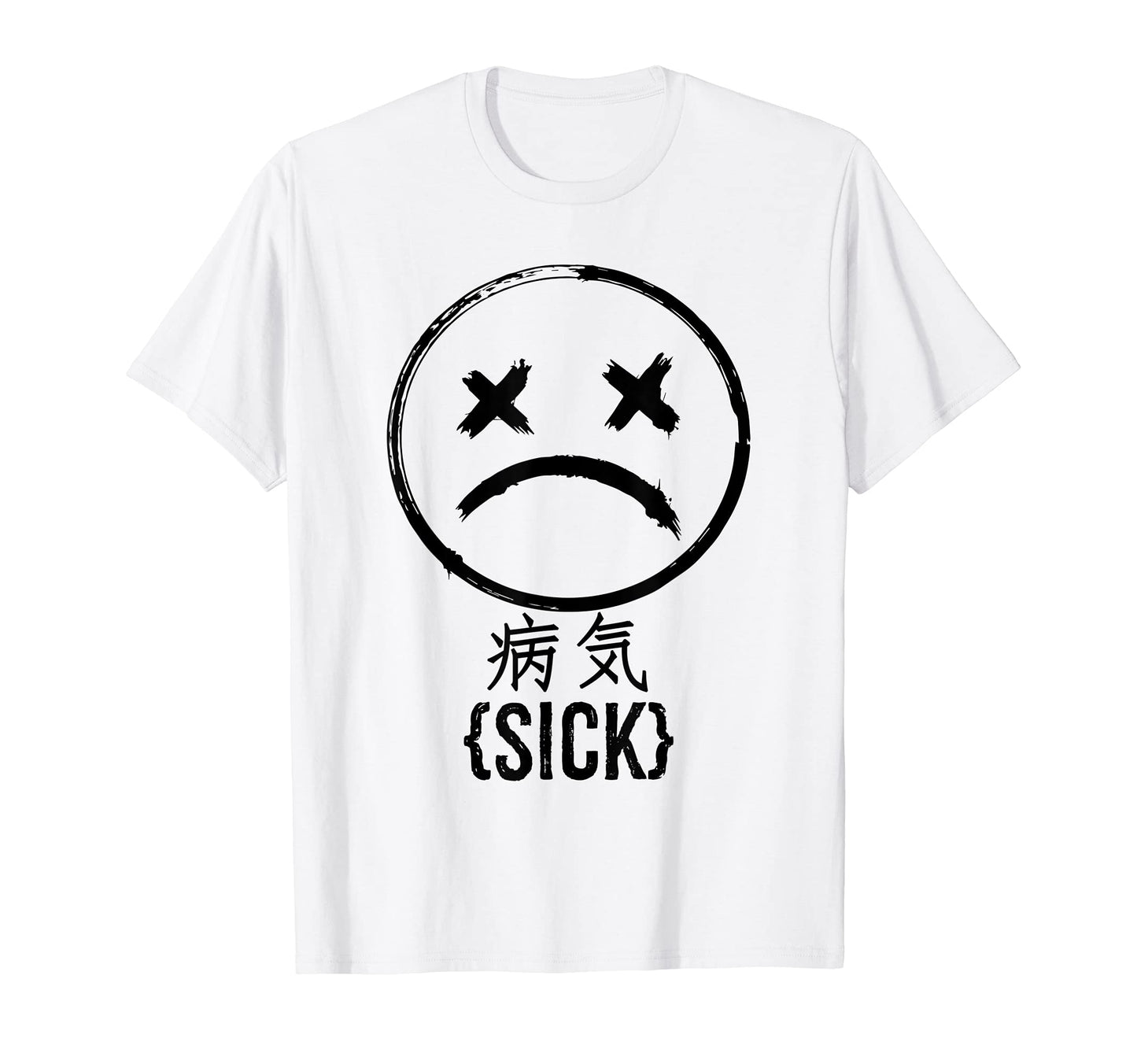 Punk Goth Sick Face Aesthetic Soft T-Shirt - Fun Novelty Design Men Women - T-Shirt, Sweatshirt, Hoodie