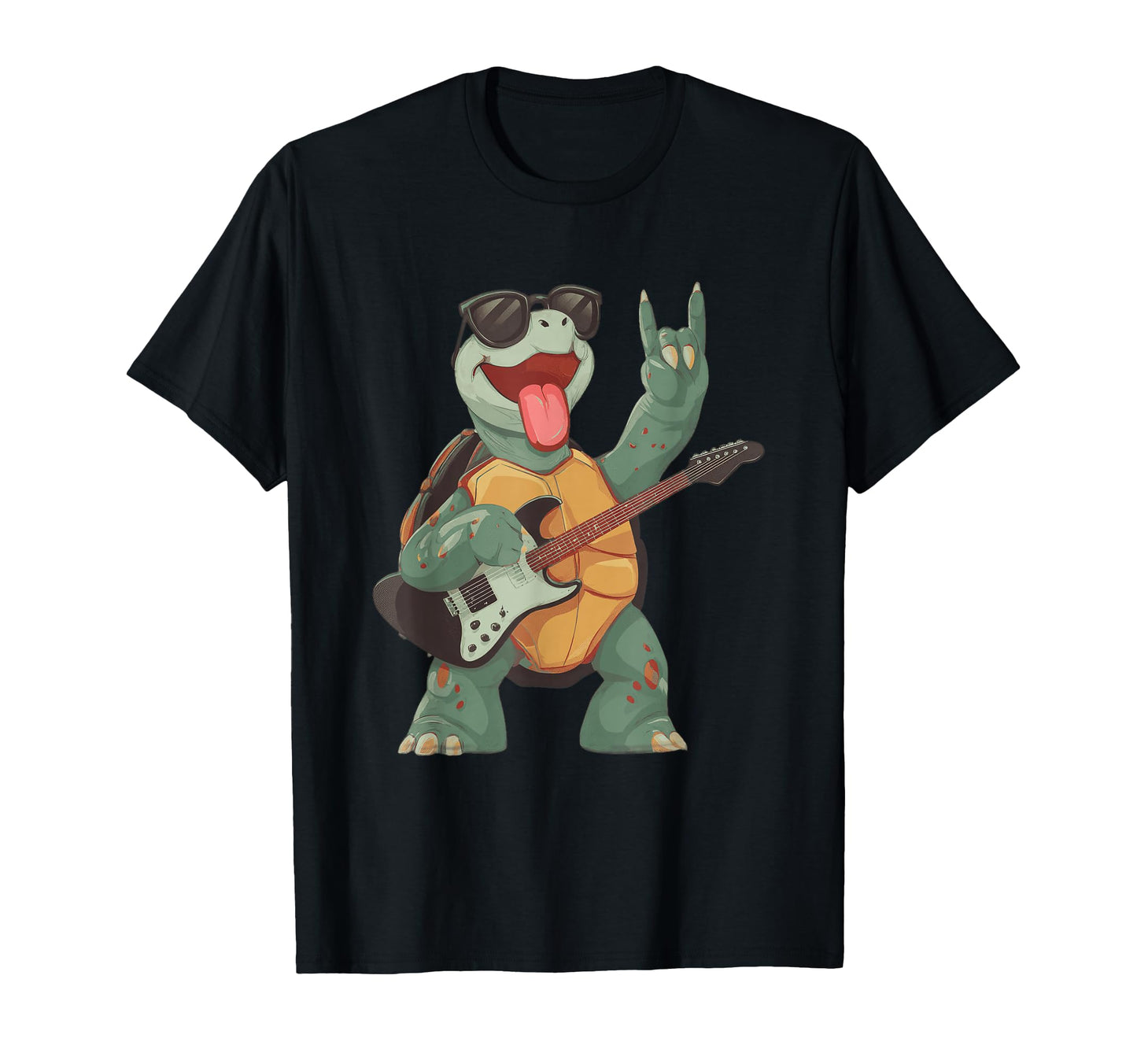 Funny Turtle Rock Guitarist Animal T-Shirt - Casual Everyday Wear Unisex - T-Shirt, Sweatshirt, Hoodie