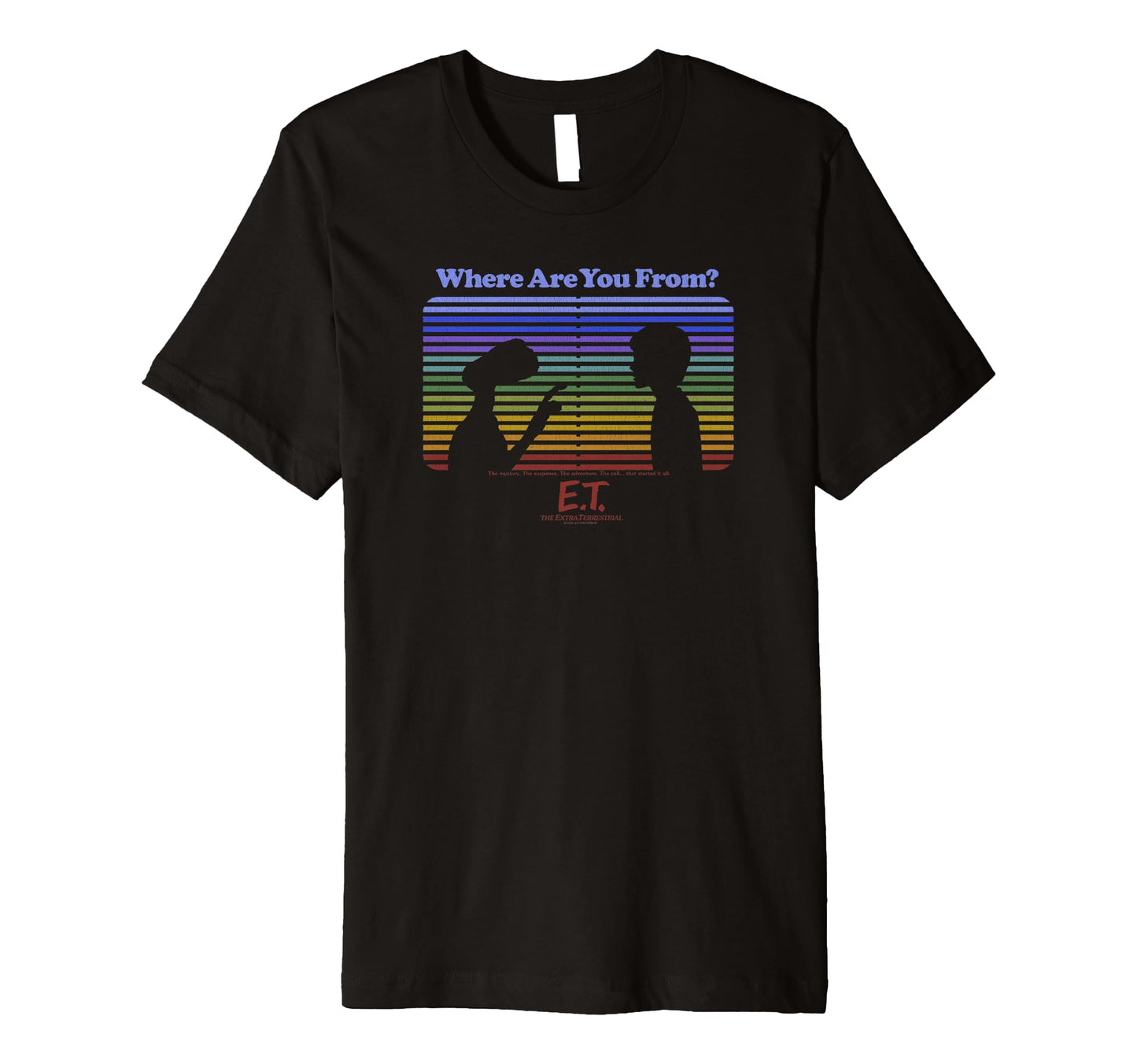 E T And Elliott Rainbow Stripe T-Shirt - Novelty Apparel Unisex - T-Shirt, Sweatshirt, Hoodie