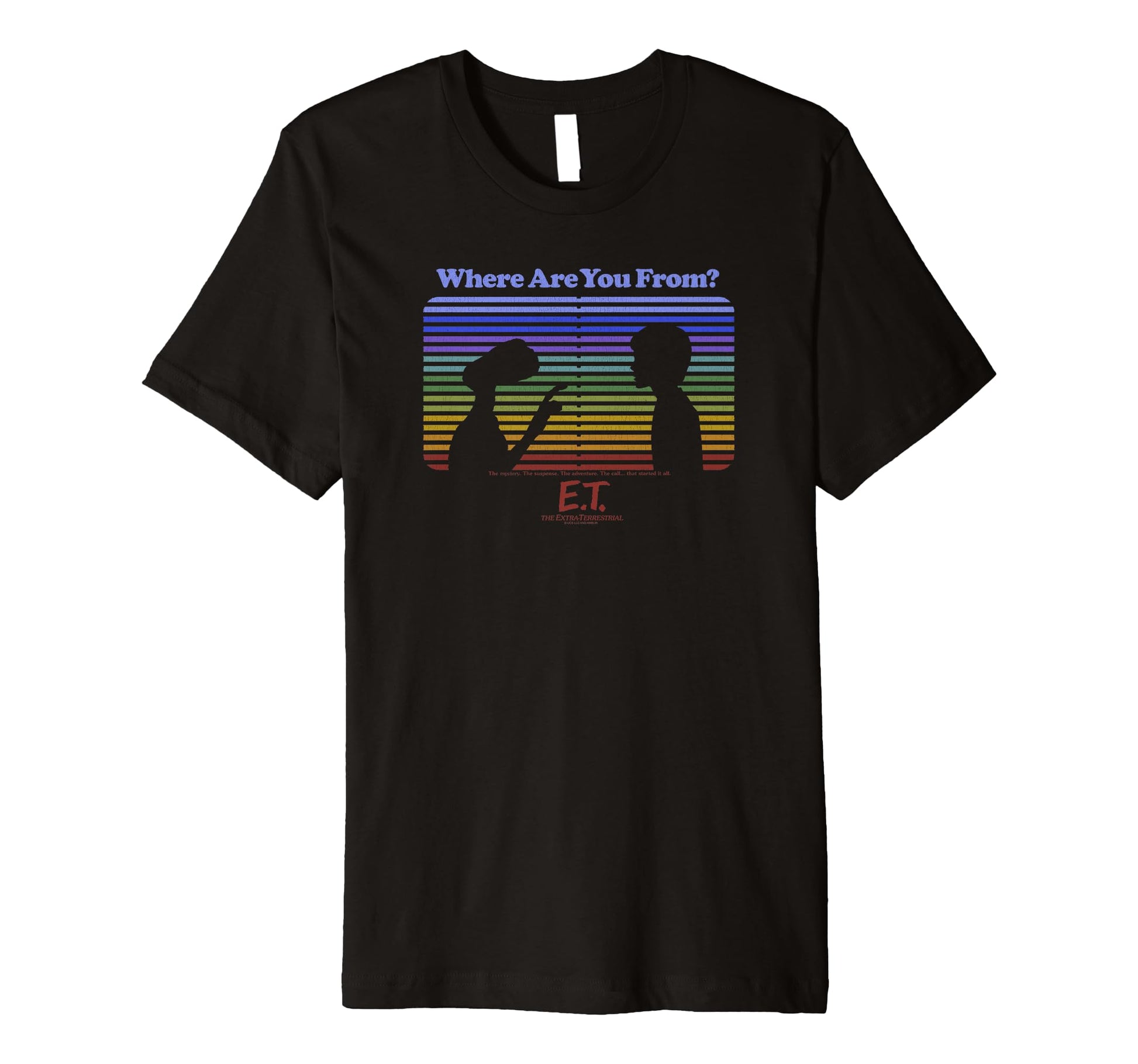 E T And Elliott Rainbow Stripe T-Shirt - Novelty Apparel Unisex - T-Shirt, Sweatshirt, Hoodie
