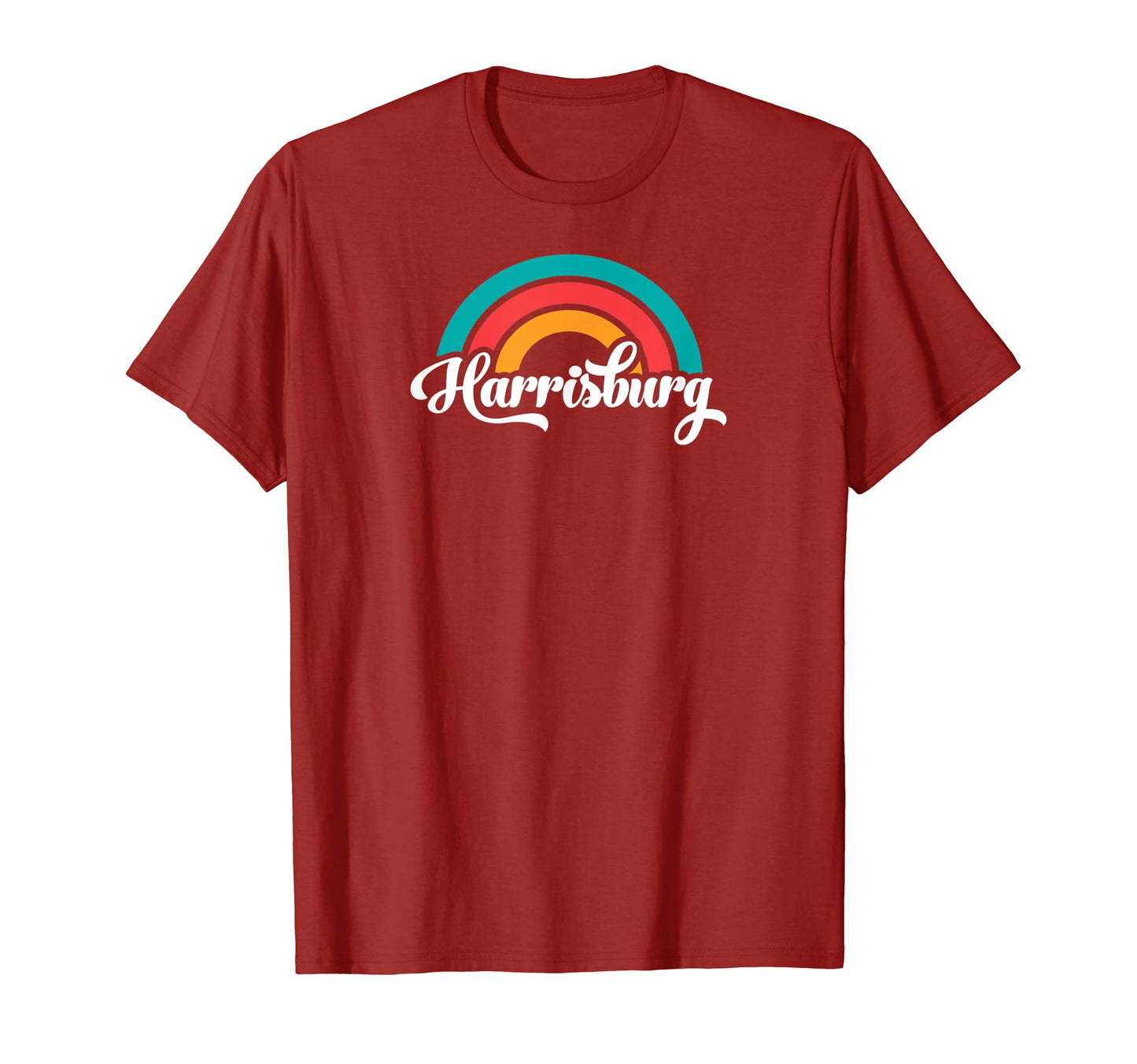 Harrisburg Pa Script Rainbow T-Shirt - Minimalist Print Unisex - T-Shirt, Sweatshirt, Hoodie