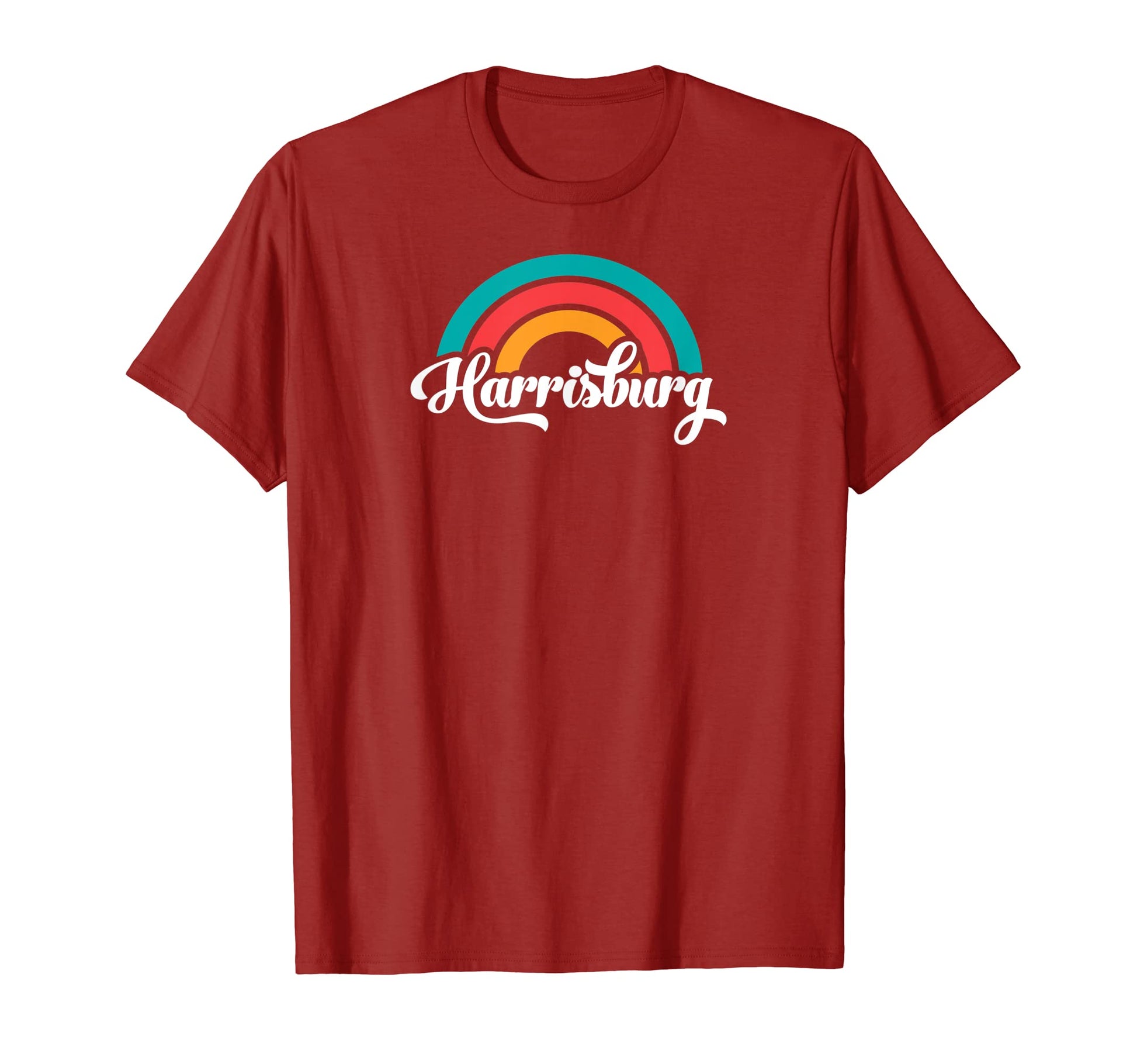 Harrisburg Pa Script Rainbow T-Shirt - Minimalist Print Unisex - T-Shirt, Sweatshirt, Hoodie