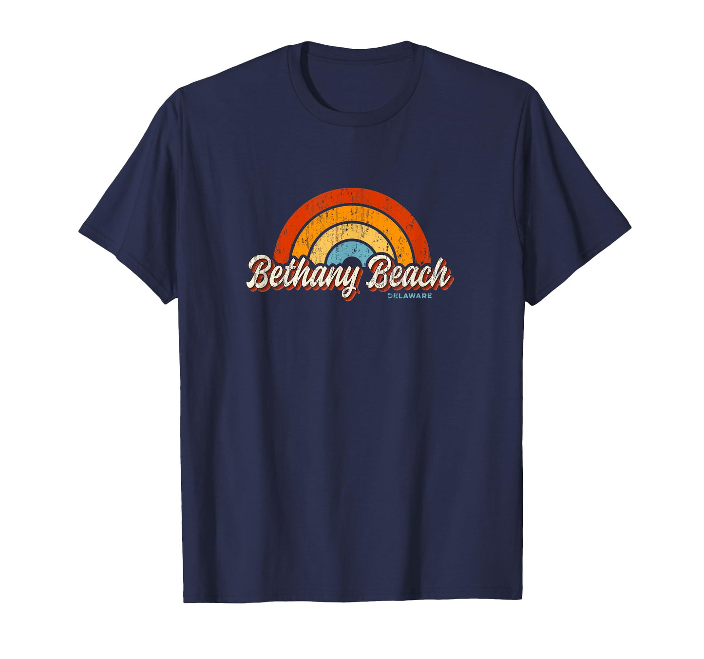 Bethany Beach Delaware De Rainbow 70S T-Shirt - Aesthetic Graphic Men Women - T-Shirt, Sweatshirt, Hoodie