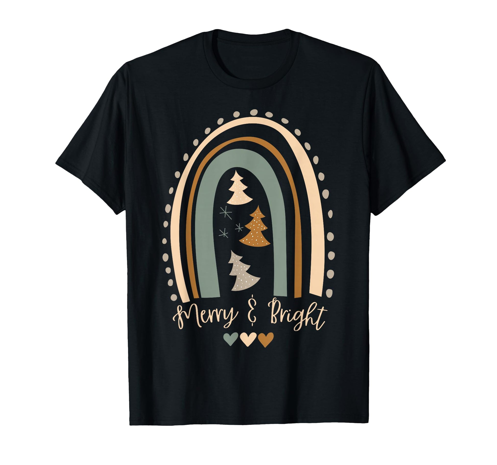 Boho Rainbow Merry And Bright T-Shirt - Streetwear Style Unisex - T-Shirt, Sweatshirt, Hoodie