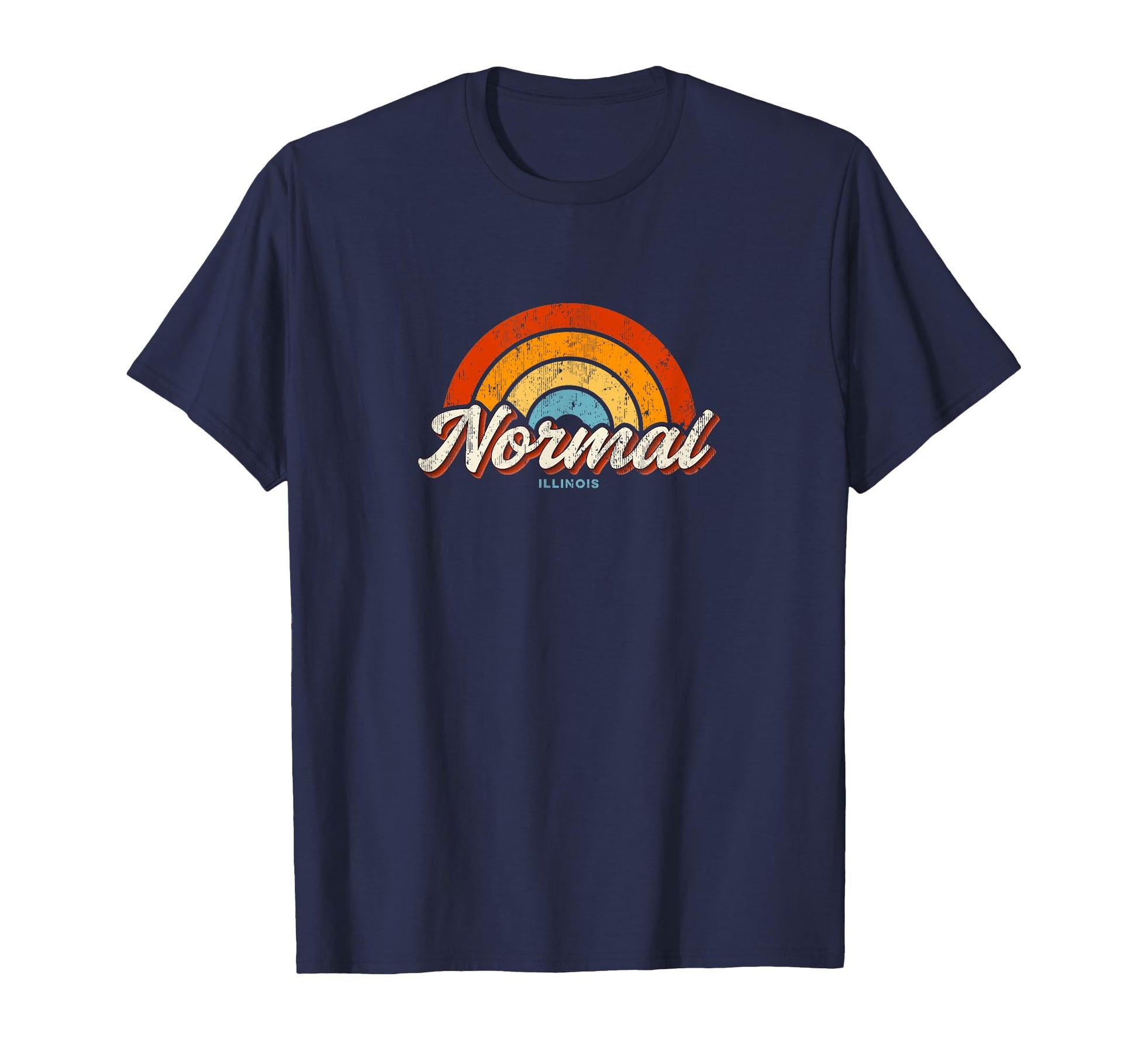Normal Illinois Il Rainbow 70S T-Shirt - Minimalist Print for Adults - T-Shirt, Sweatshirt, Hoodie