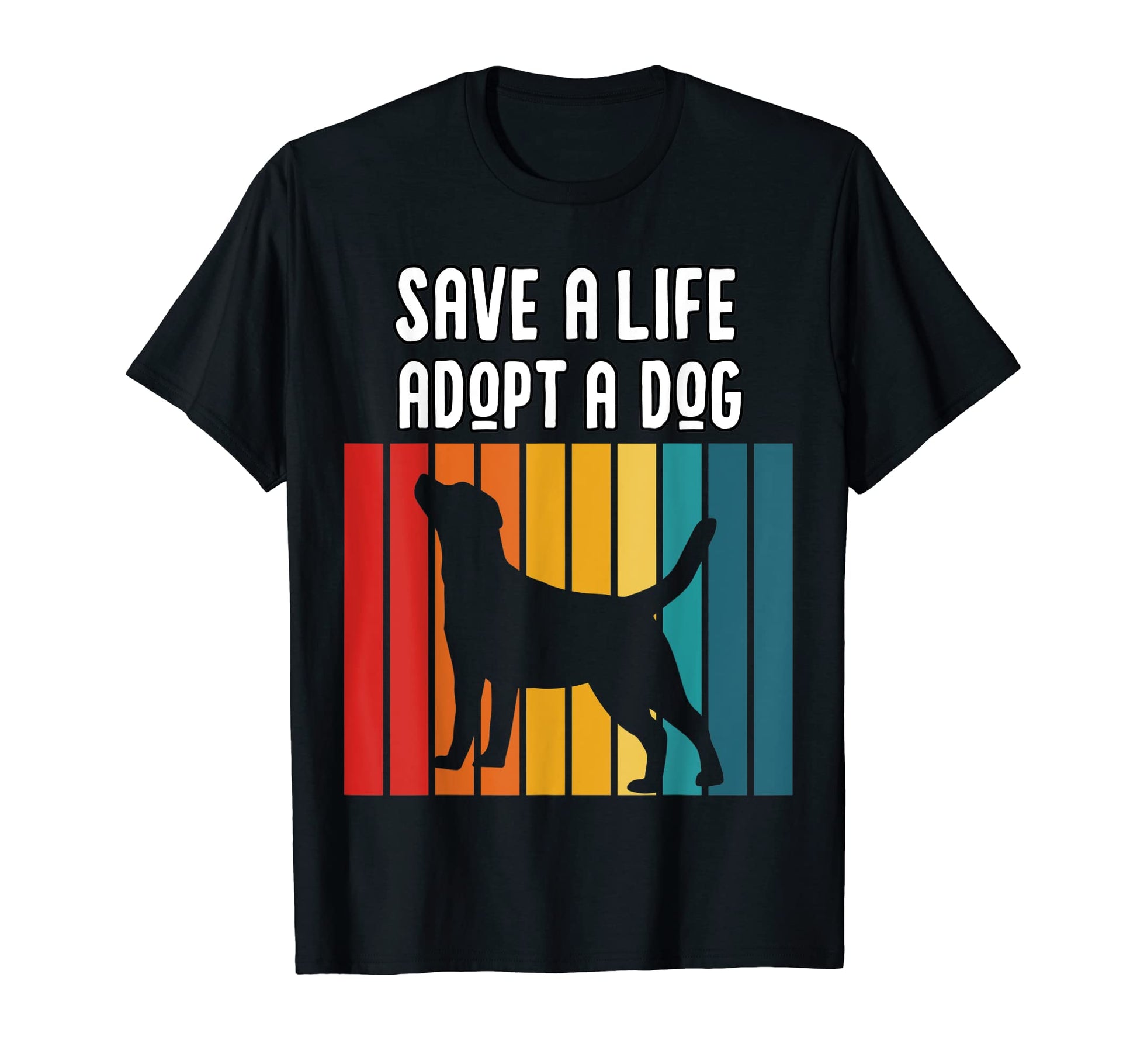 Save Life Adopt Dog Rainbow Sunset T-Shirt - Novelty Apparel for Adults - T-Shirt, Sweatshirt, Hoodie