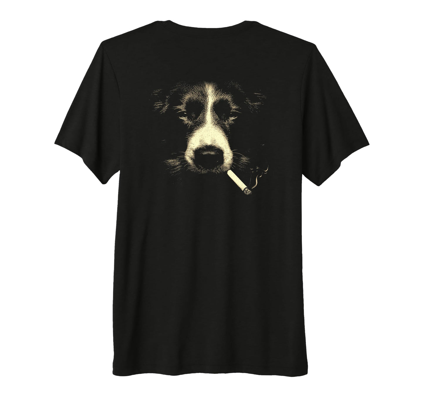 Border Collie Smoking Cigarette Grunge T-Shirt - Unique Graphic for Adults - T-Shirt, Sweatshirt, Hoodie