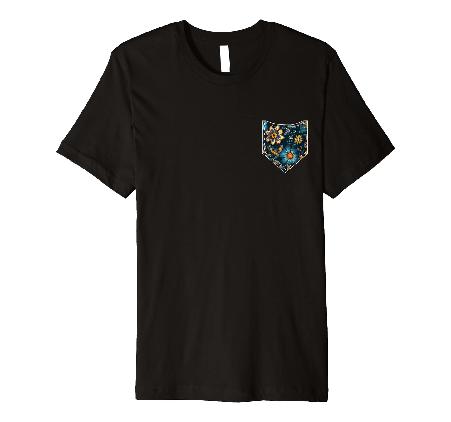 Floral Ukrainian Pocket Summer Flowers T-Shirt - Unique Graphic Men Women - T-Shirt, Sweatshirt, Hoodie